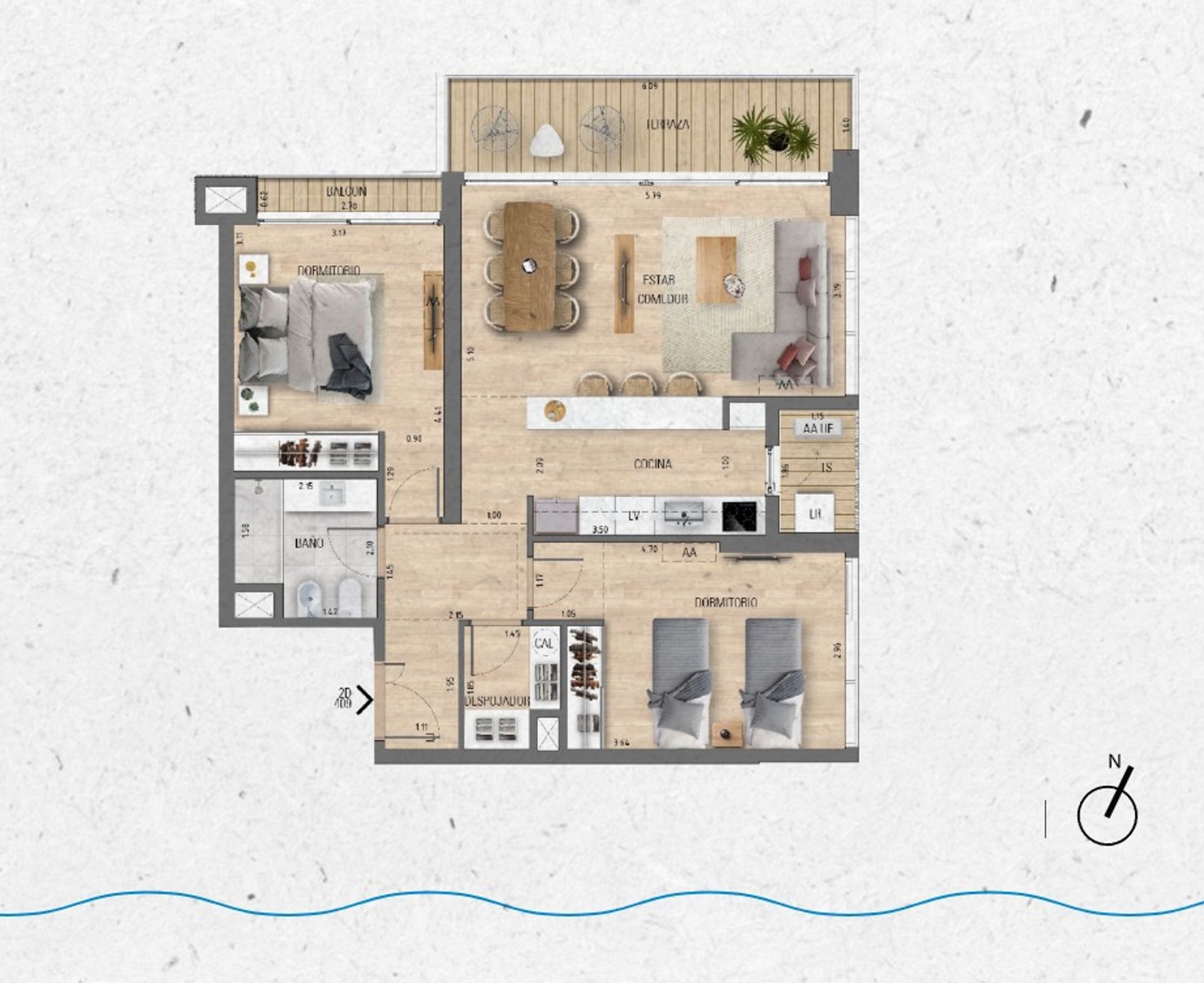 VENTA Apartamento 2 dorm EN POZO Lago Calcagno - 18