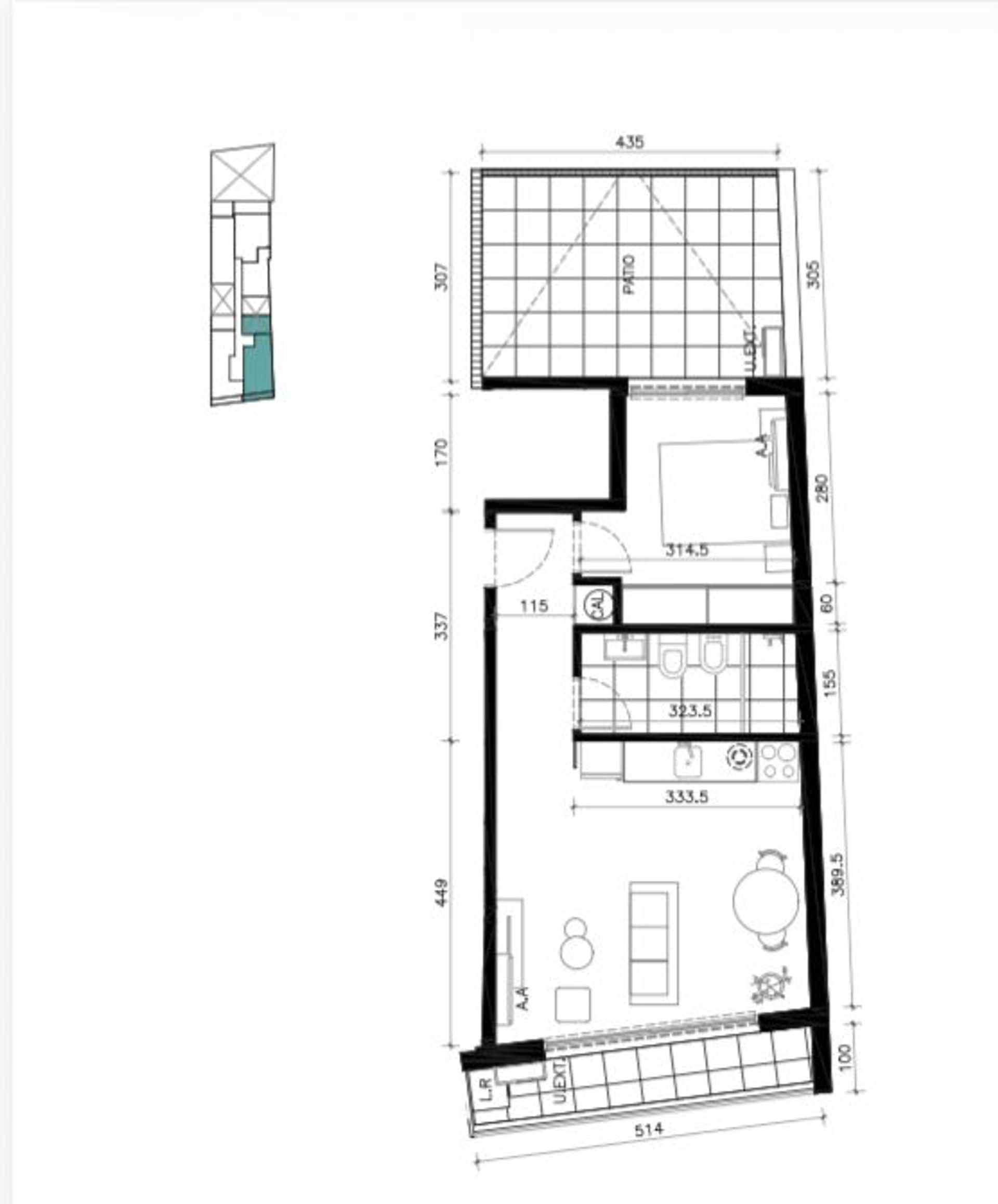 Venta apartamento 1 dormitorio con patio en Cordón - 2