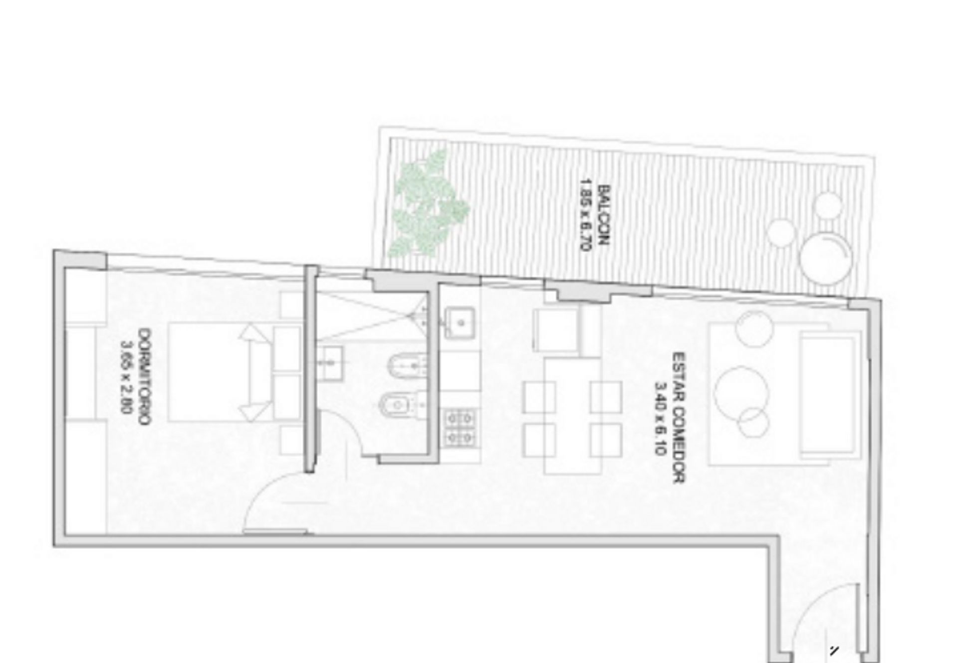 Venta Depto. 2 ambientes C/ Balcón Nuñez - 2