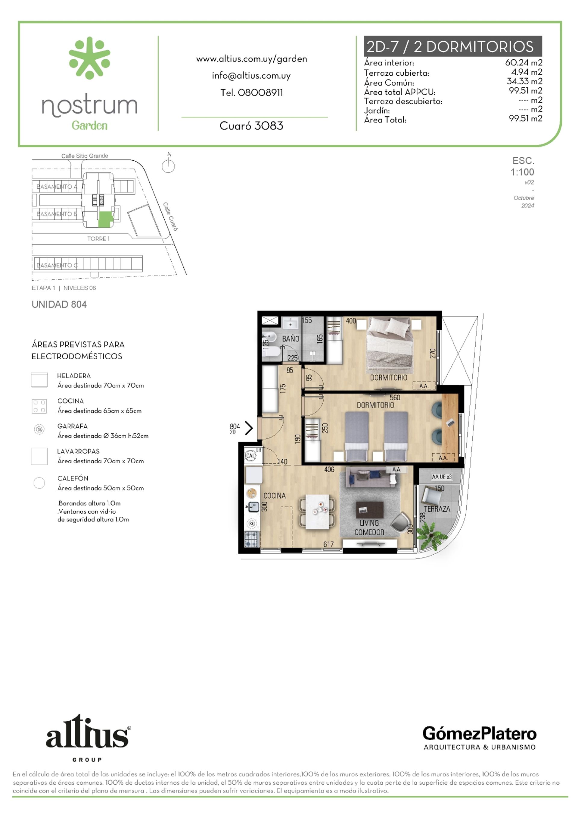 VENTA APARTAMENTO 2 DORMITORIOS NOSTRUM GARDEN - 1