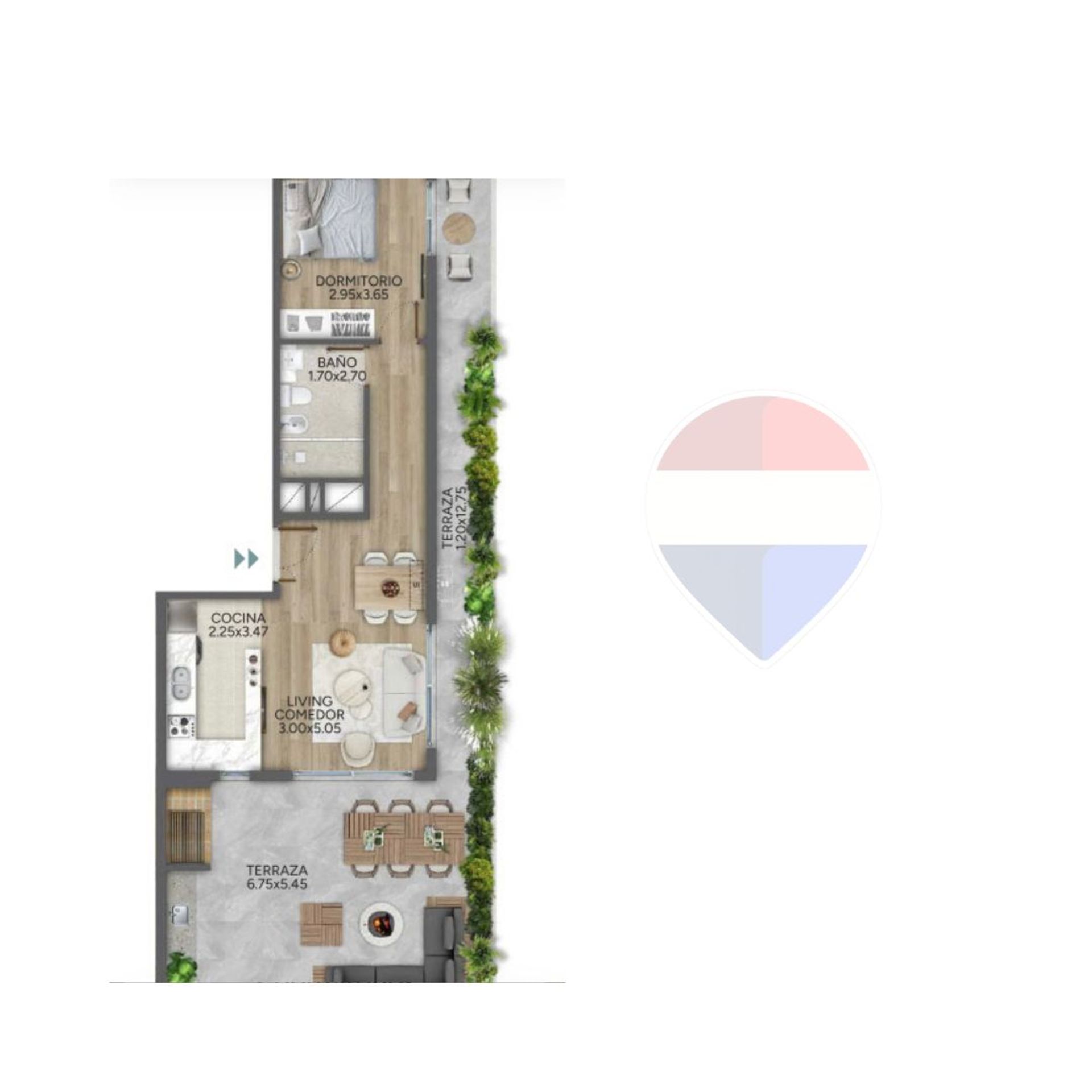 VENTA DEPTO 1 DORM PREMIUM PARQUE RODO C TERRAZA - 8