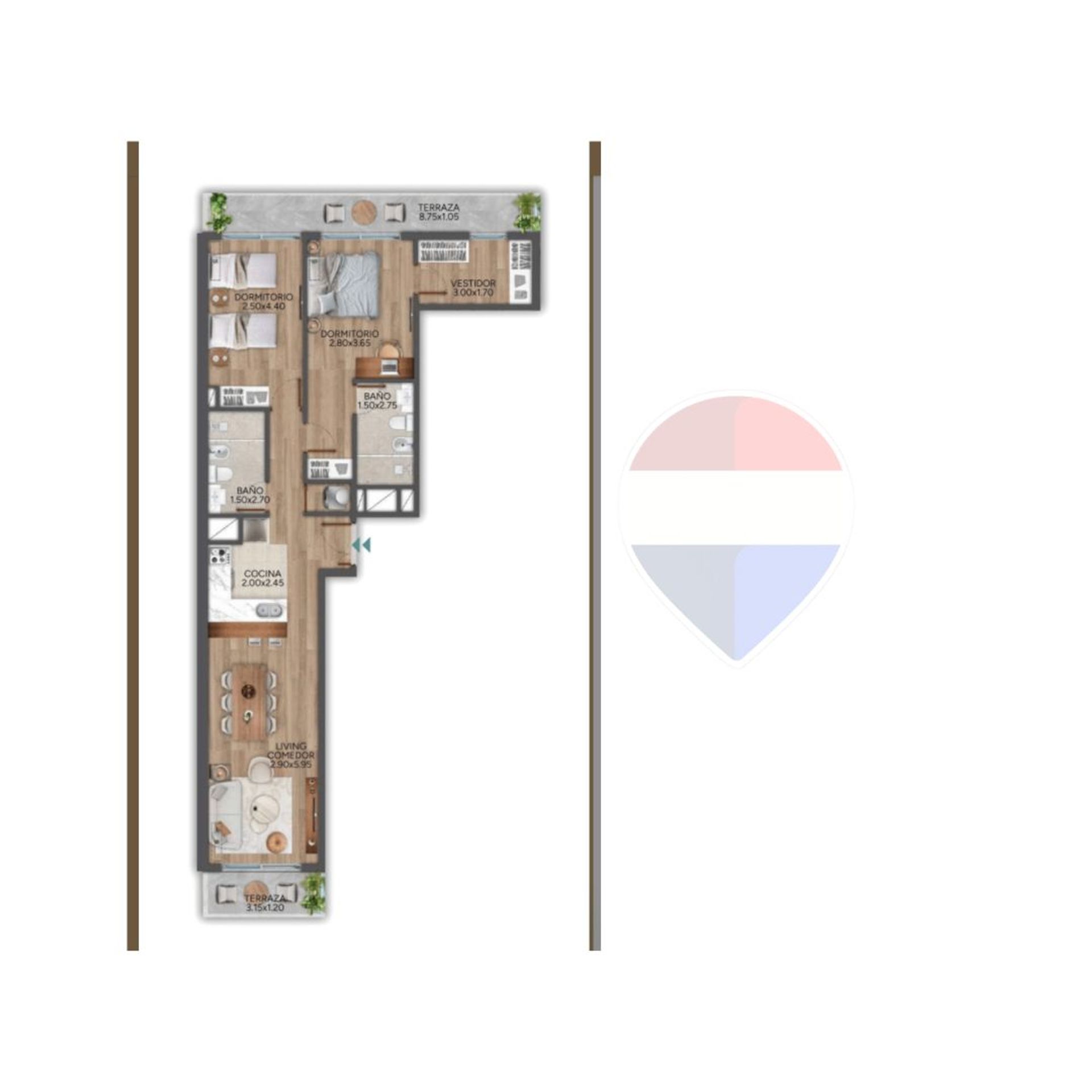 VENTA DEPTO 2 DORMITORIOS PREMIUM PARQUE RODO BALC - 4