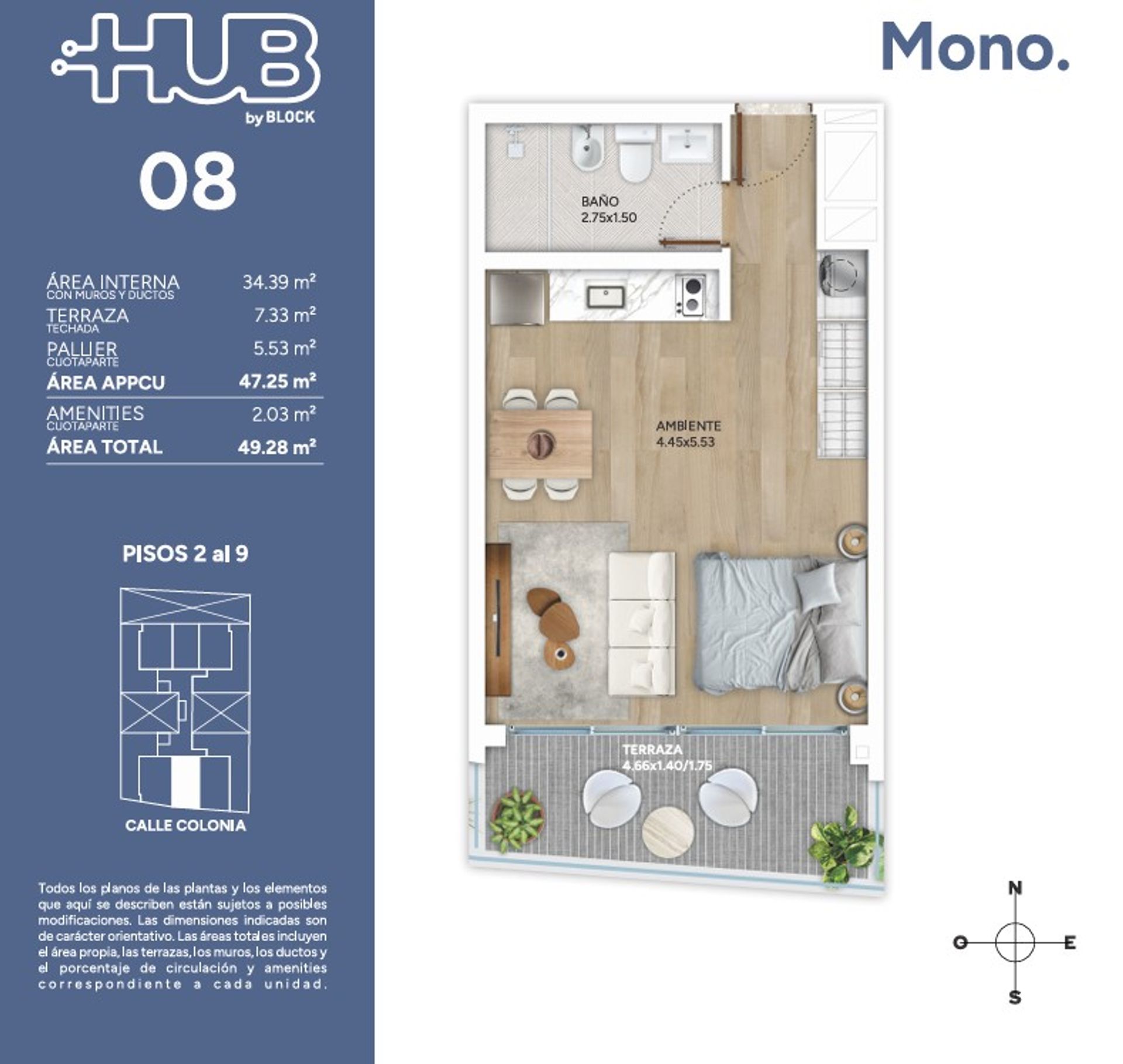 Venta Monoambiente en Cordon con Amenities - 1