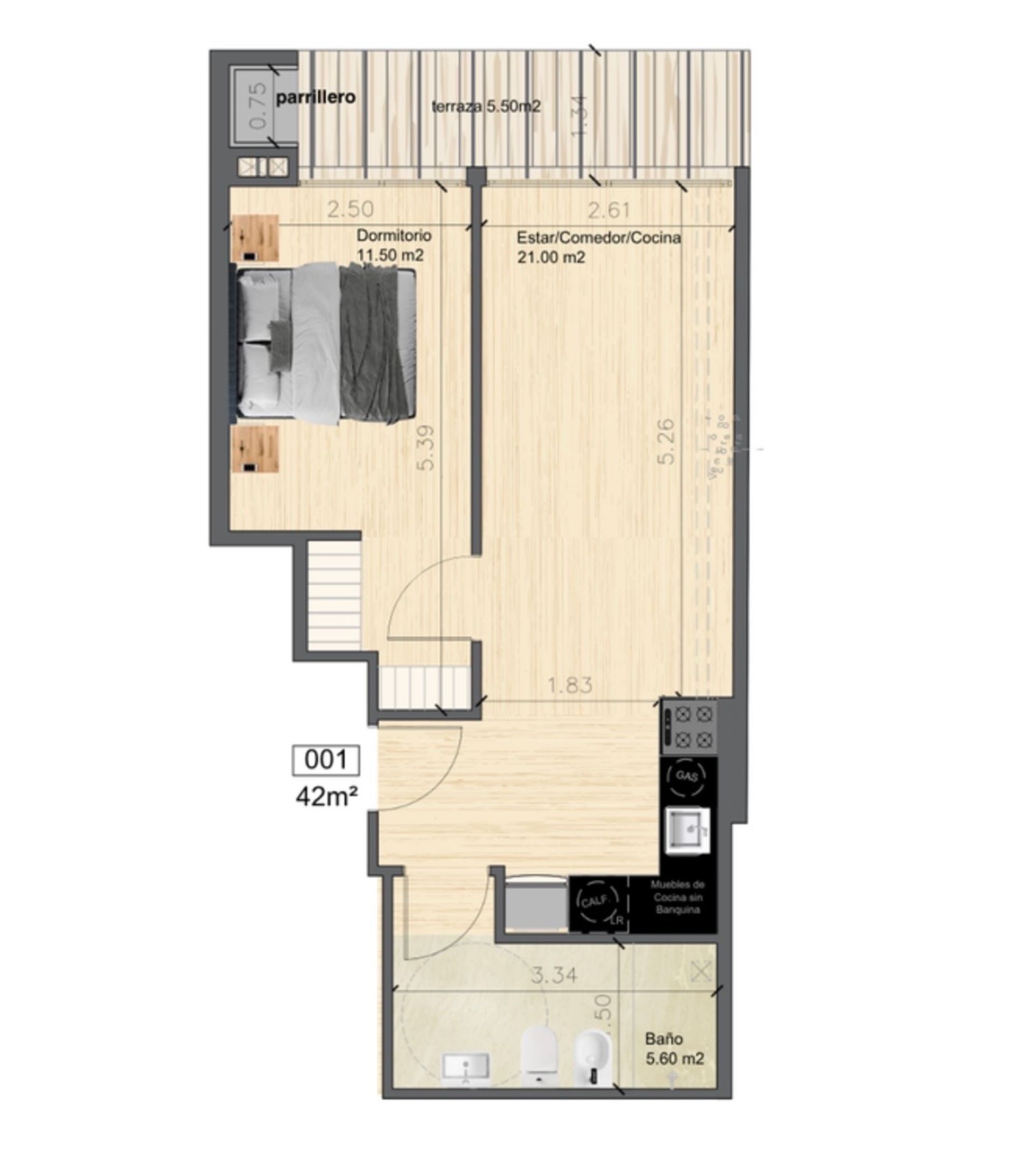 VENTA DEPTO CENTRO 1 DORMITORIO C PARRILLERO - 18