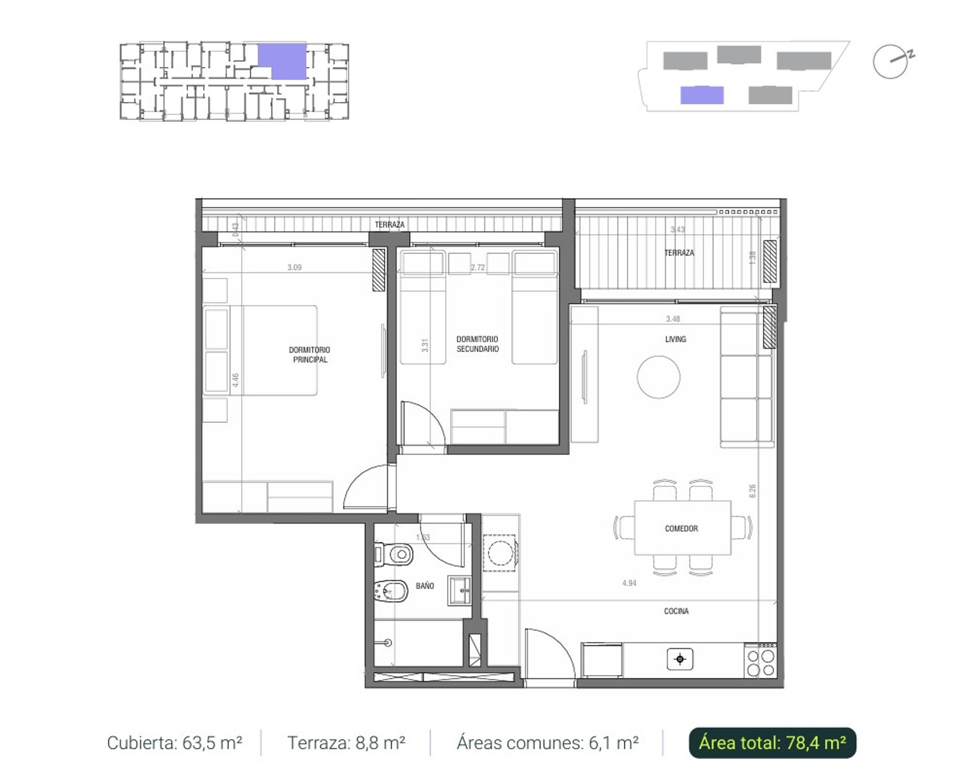 Venta apto 2 dorm. en pozo, Punta Gorda - 9