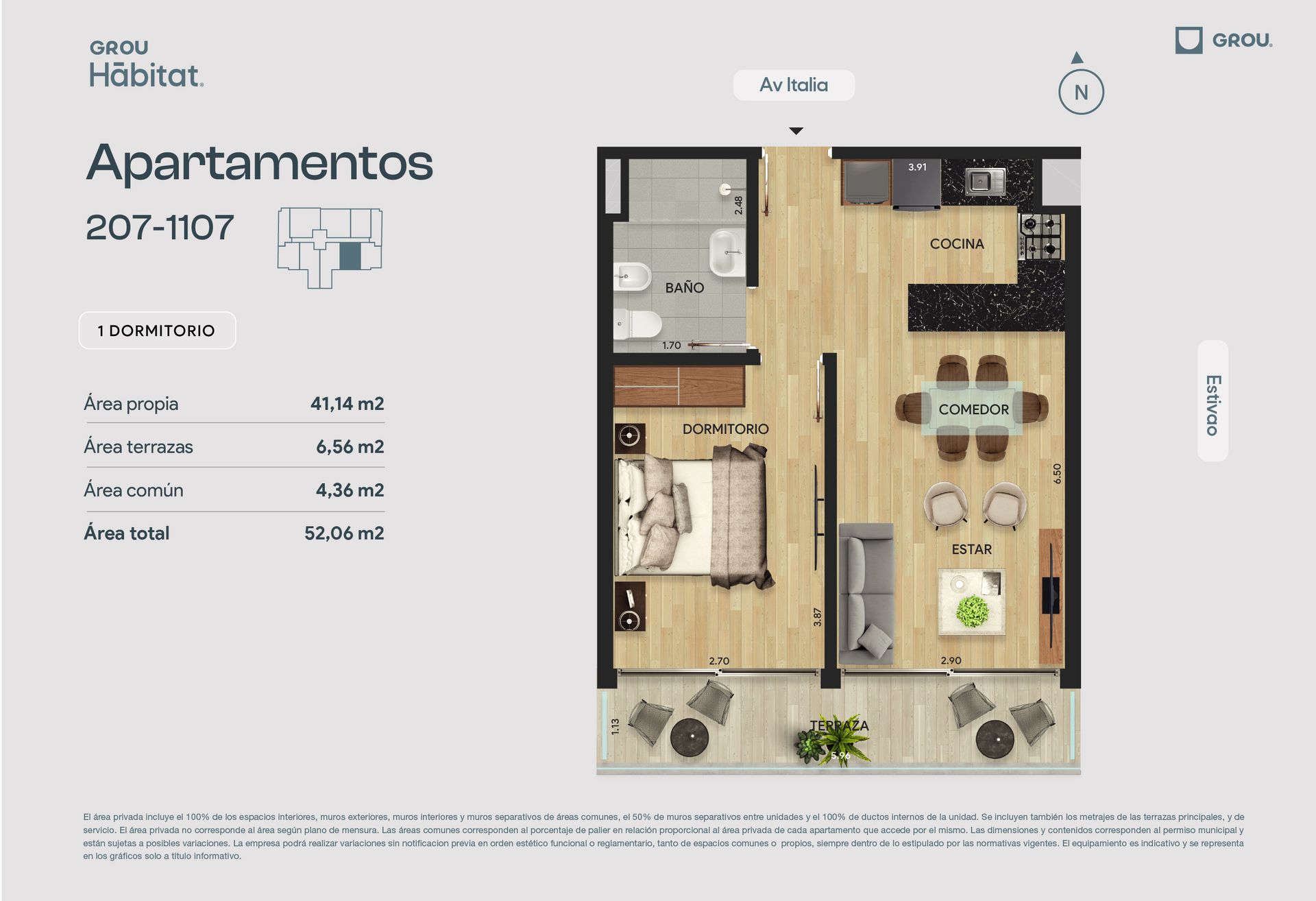 Venta apto 1 dorm. balcon, Parque Batlle - 8