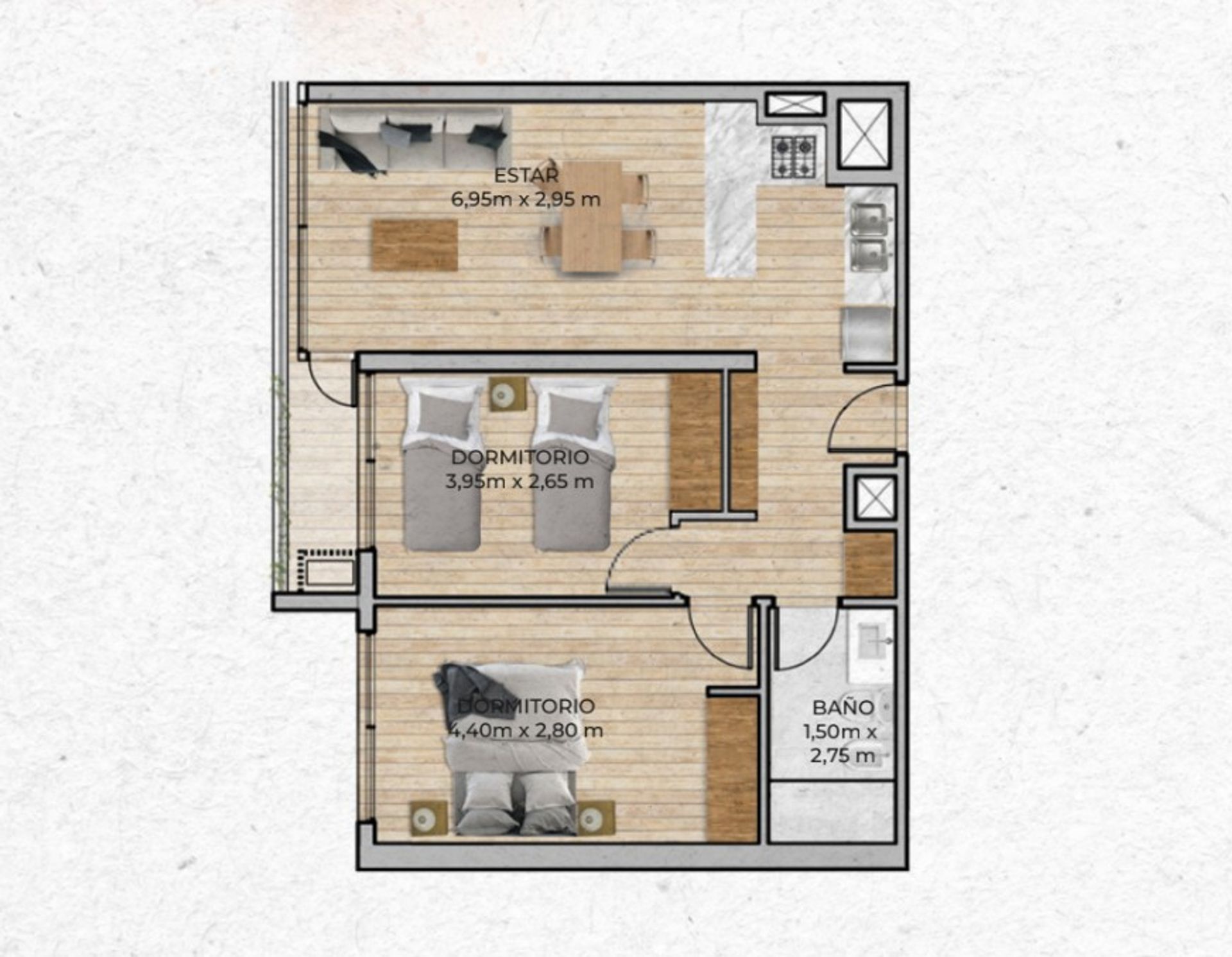 VENTA Apartamento CENTRO 2 dormitorios con balcón
