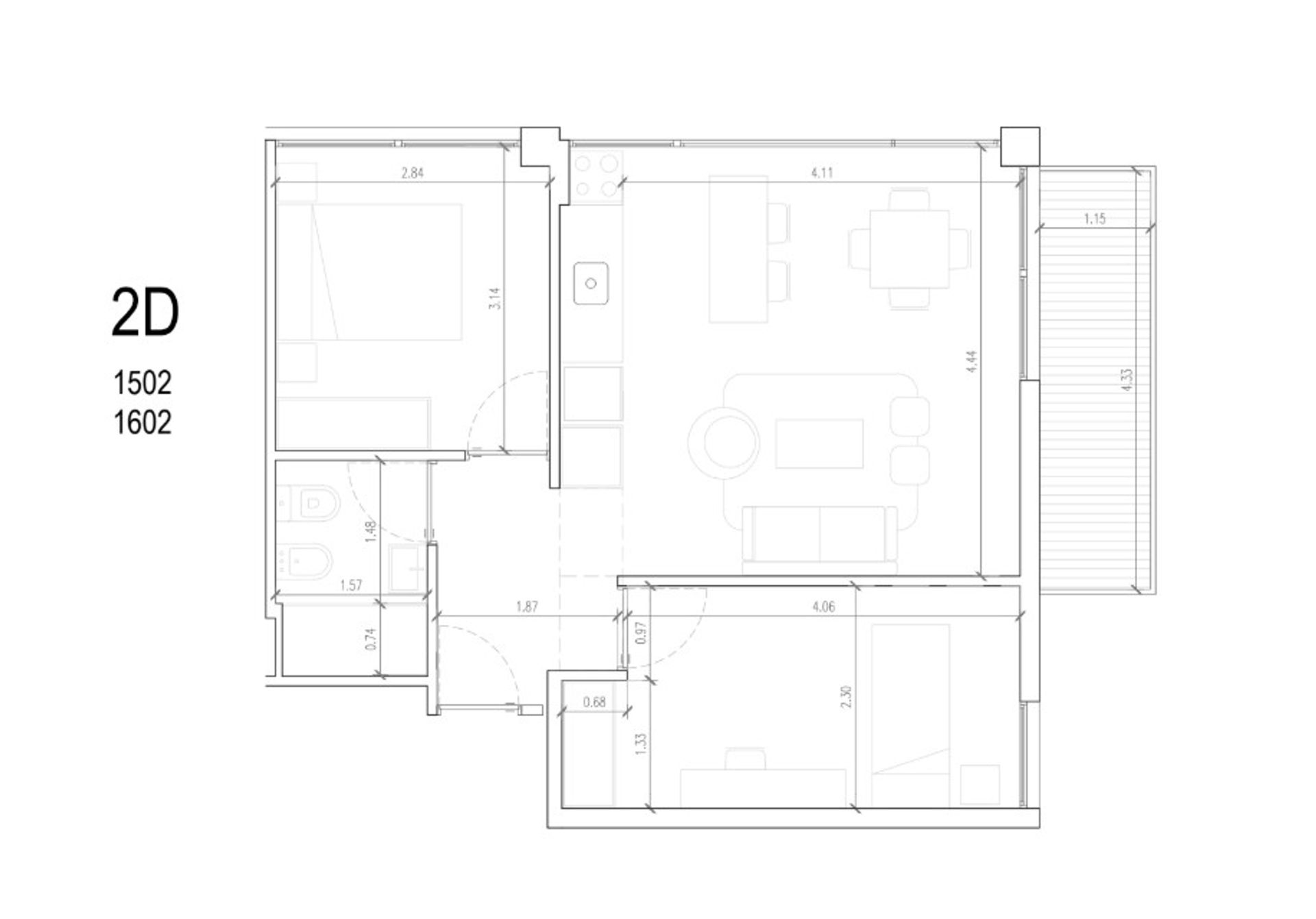 2 dorm piso 16 con terraza orientado al frente - 9