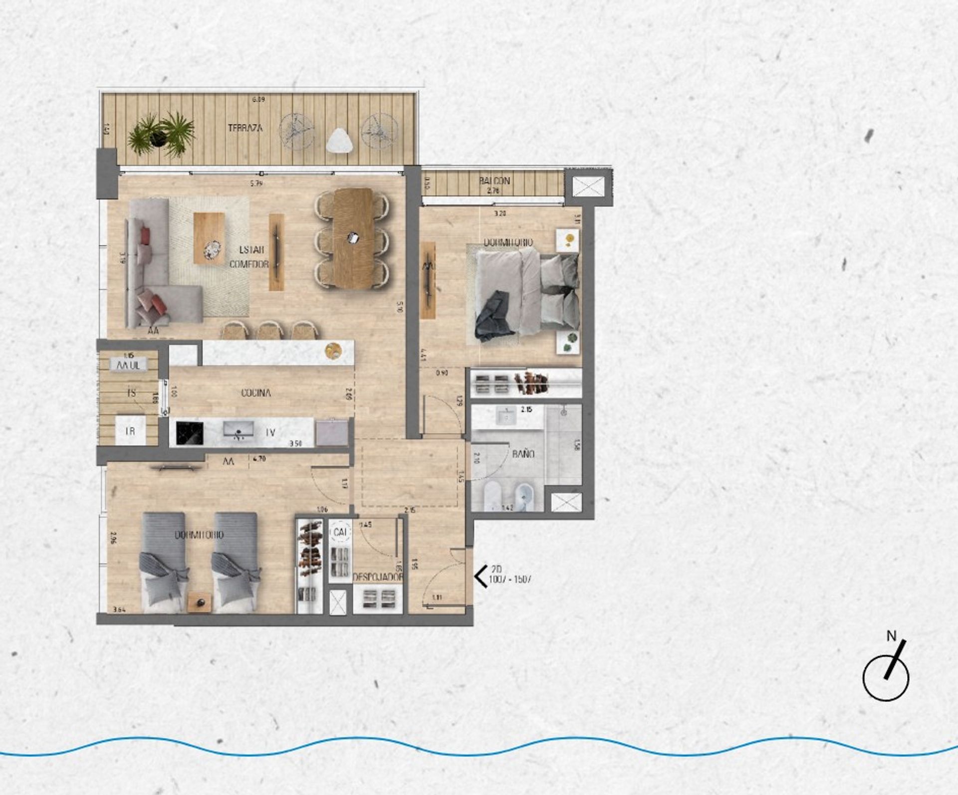 VENTA Apartamento 2 dormitorios Lago Calcagno