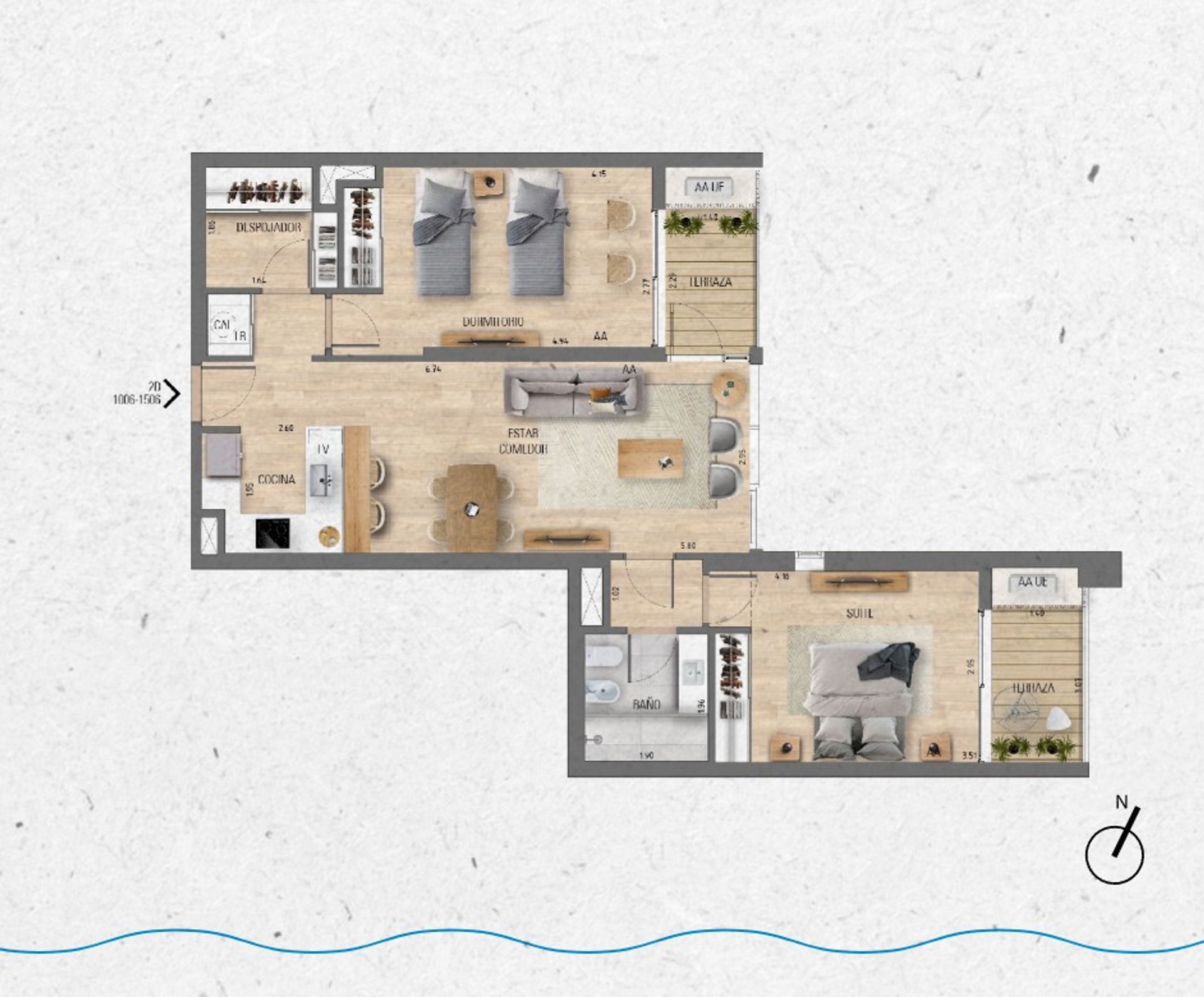 VENTA Apartamento 2 dormitorios Lago Calcagno