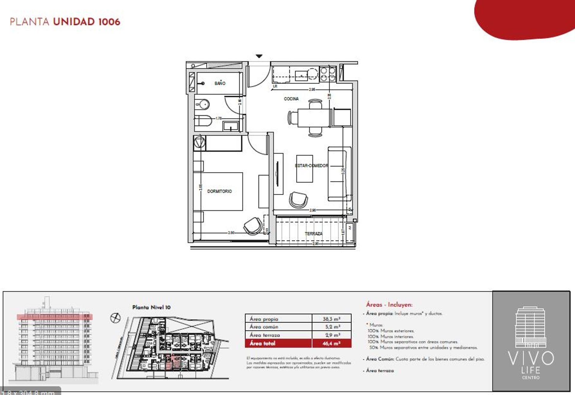 Venta apartamento 1 dormitorio Vivo Life Centro - 1