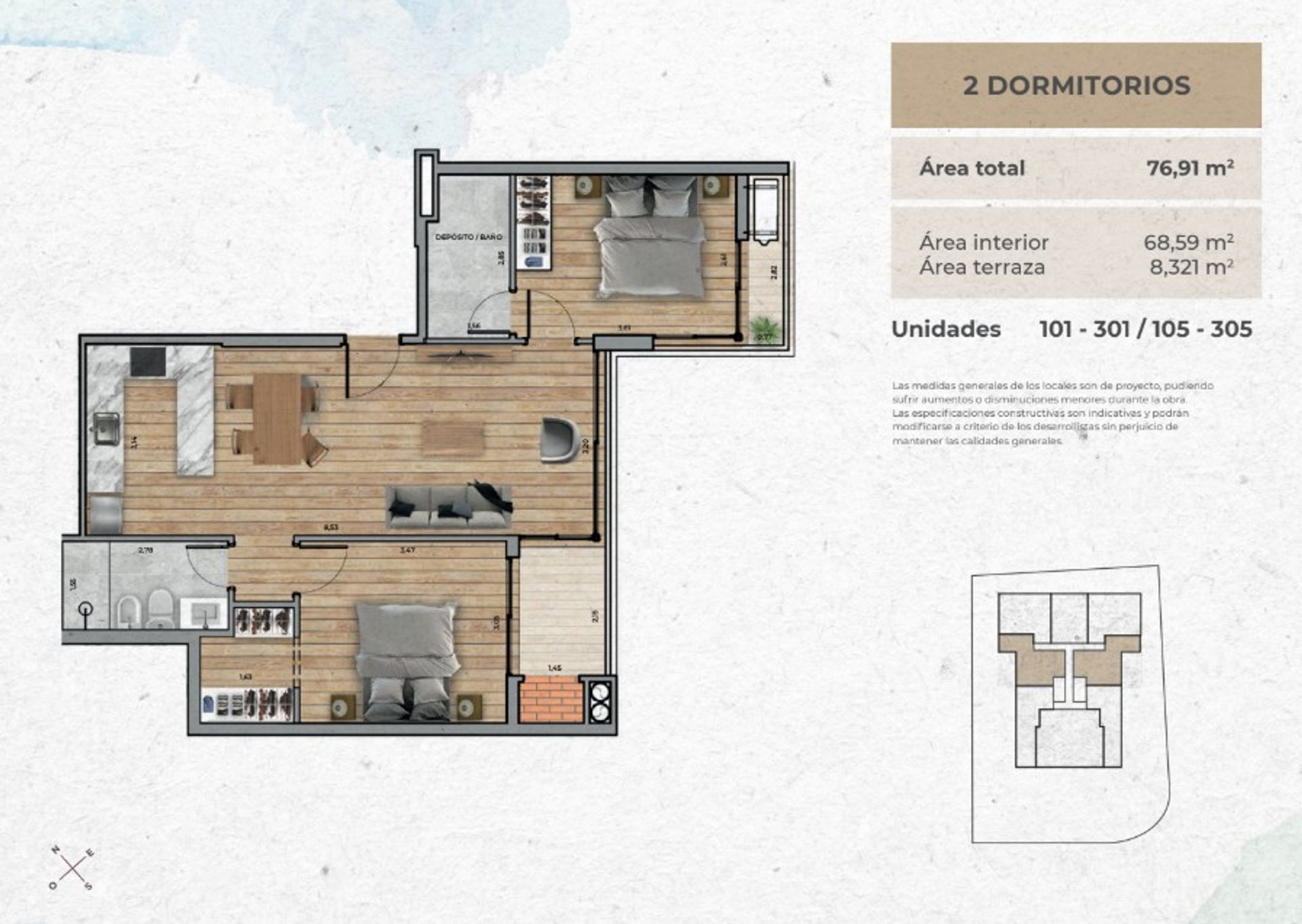 VENTA Apartamento CIUDAD DE LA COSTA 2 dormitorios - 1