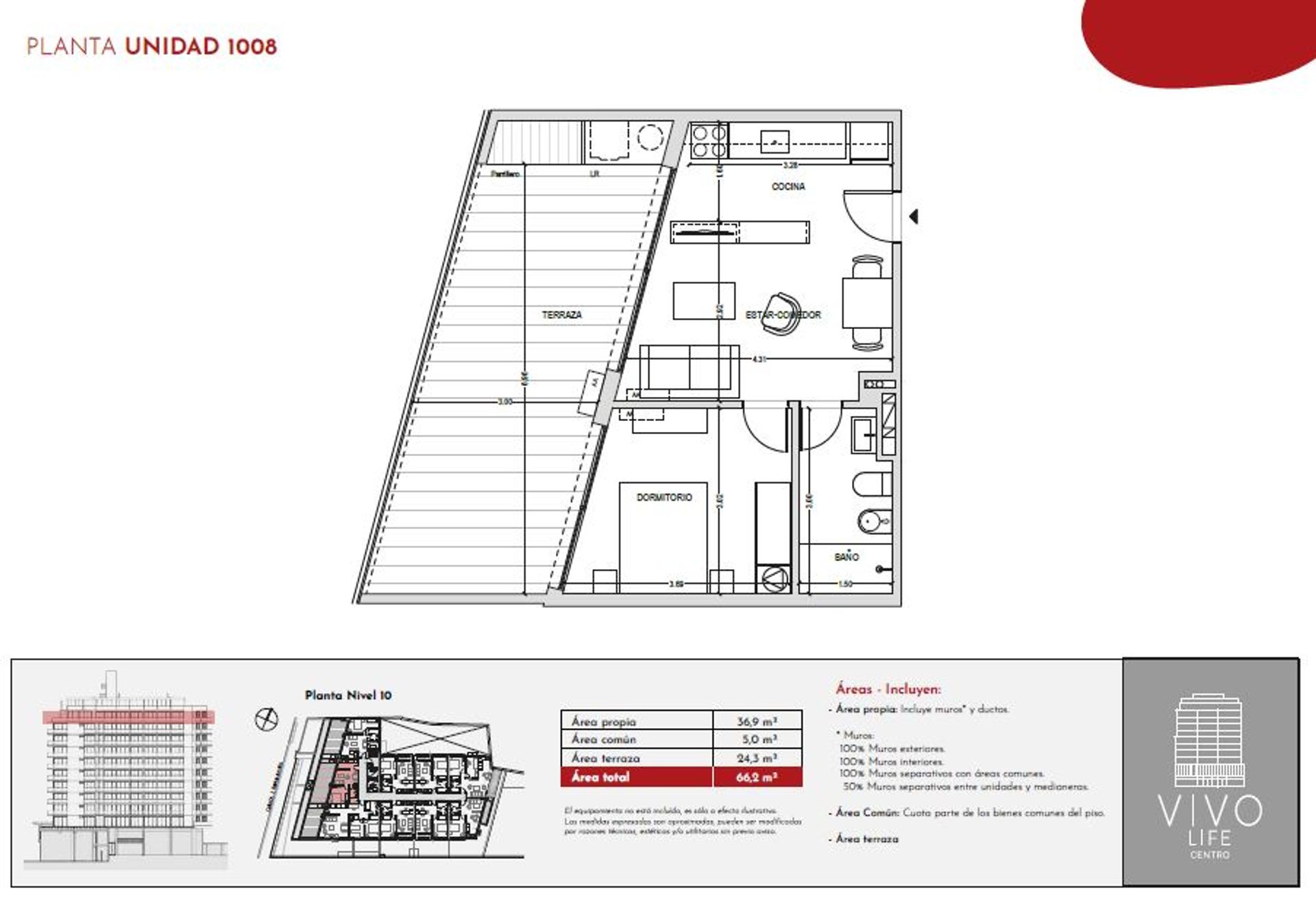 Venta apartamento 1 dormitorio Vivo Life Centro - 1