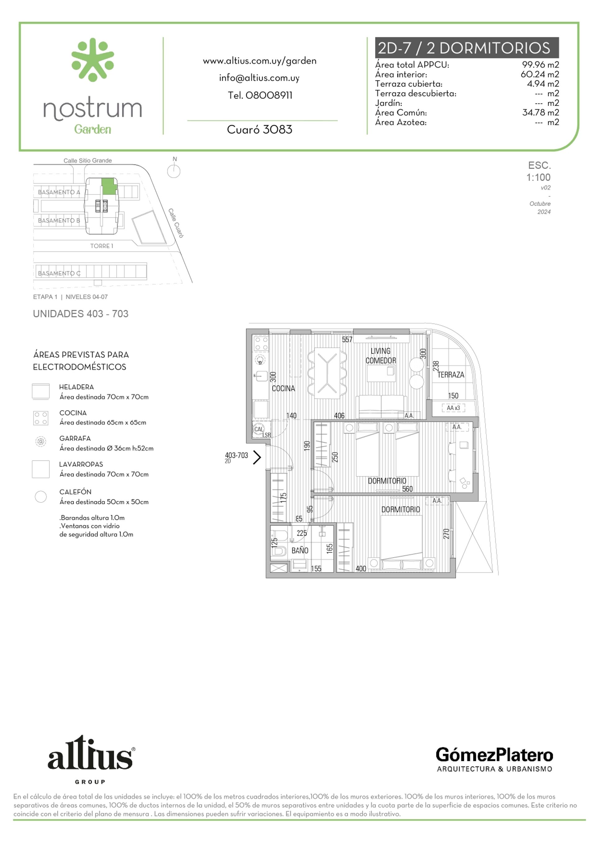 VENTA APARTAMENTO 2 DORMITORIOS NOSTRUM GARDEN - 1