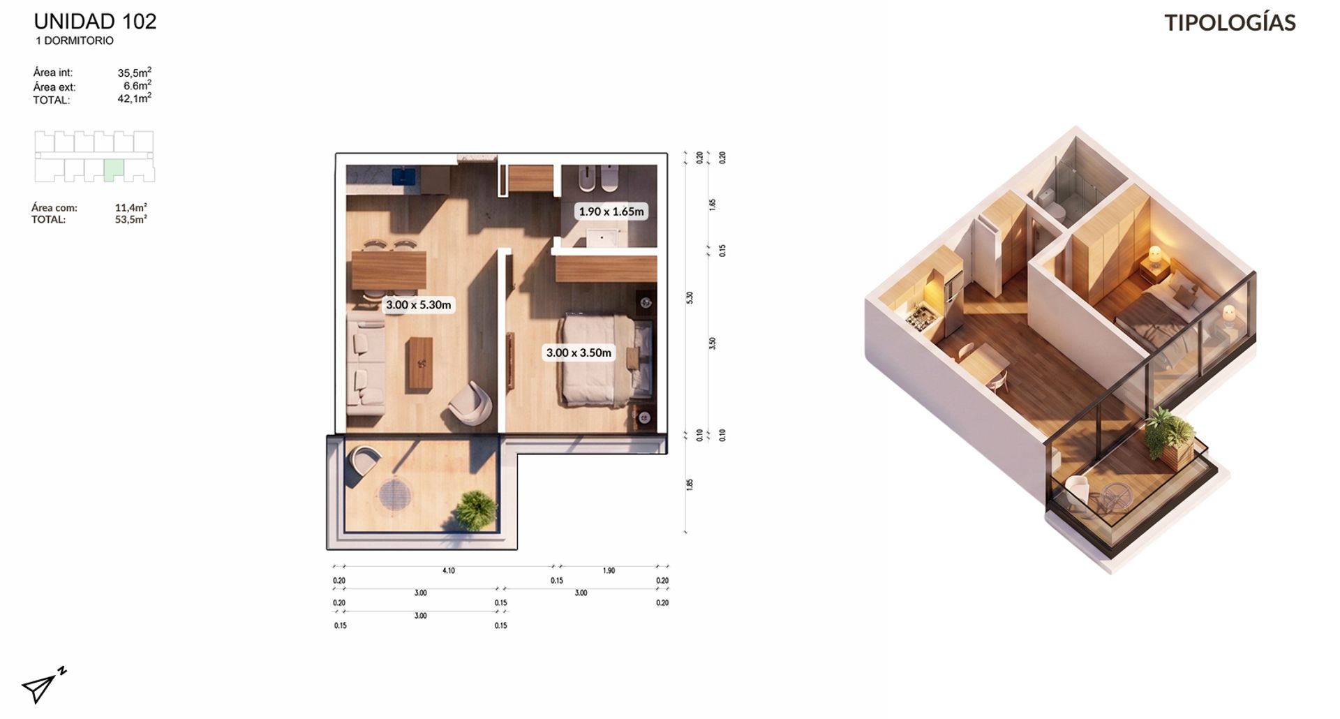 APARTAMENTO 1 DORMITORIO EN VENTA PLAYA MANSA - 1