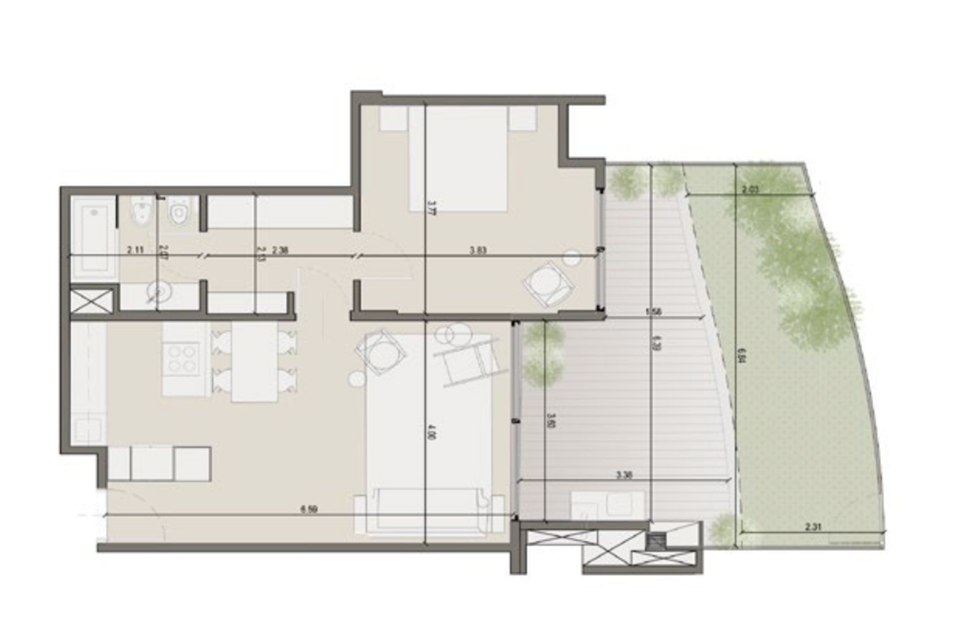 TORRES ZAFIRO NORDELTA - VENTA DEPTO. 2 AMBIENTES - 1