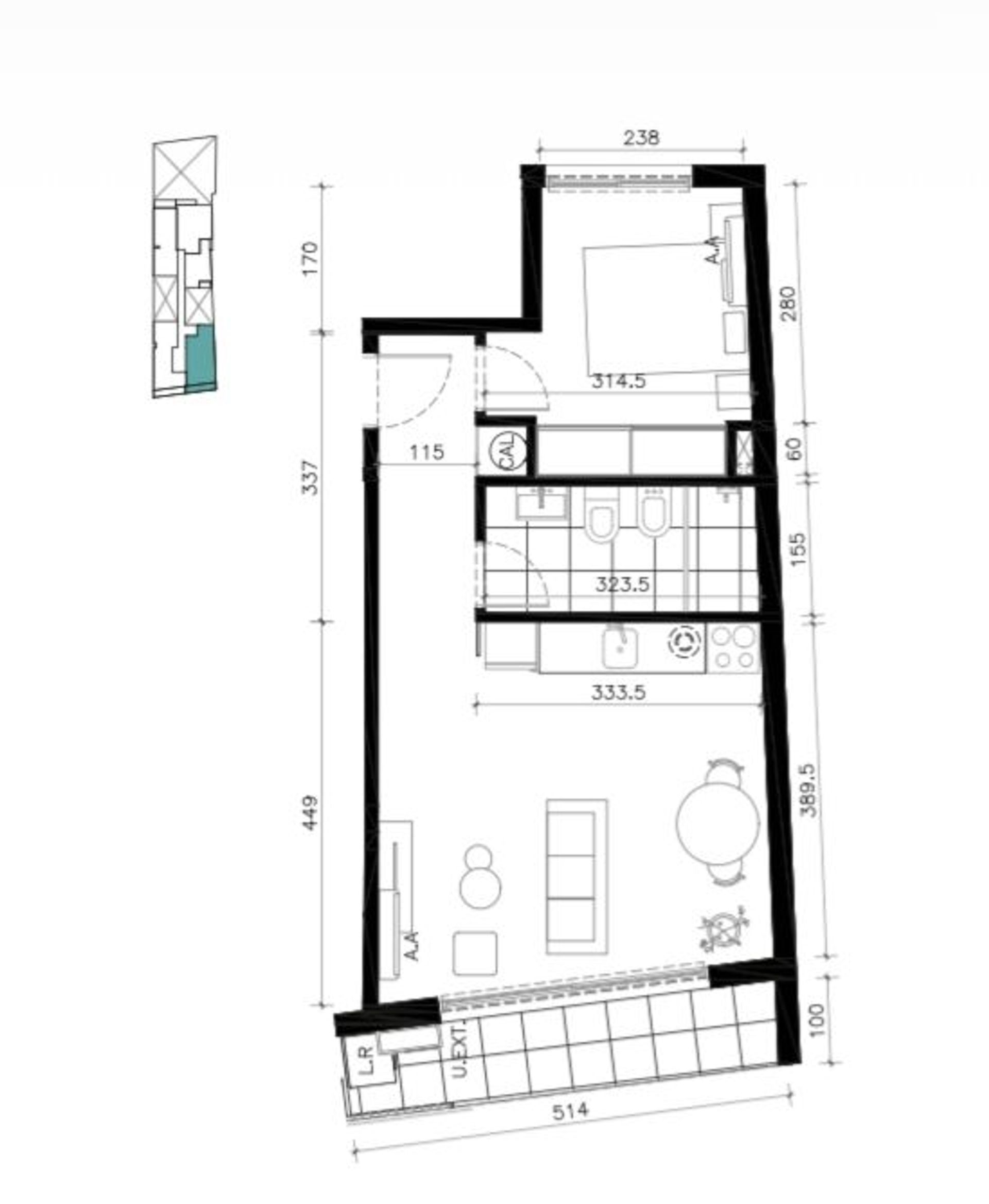 Venta apartamento 1 dormitorio en Cordón - 2