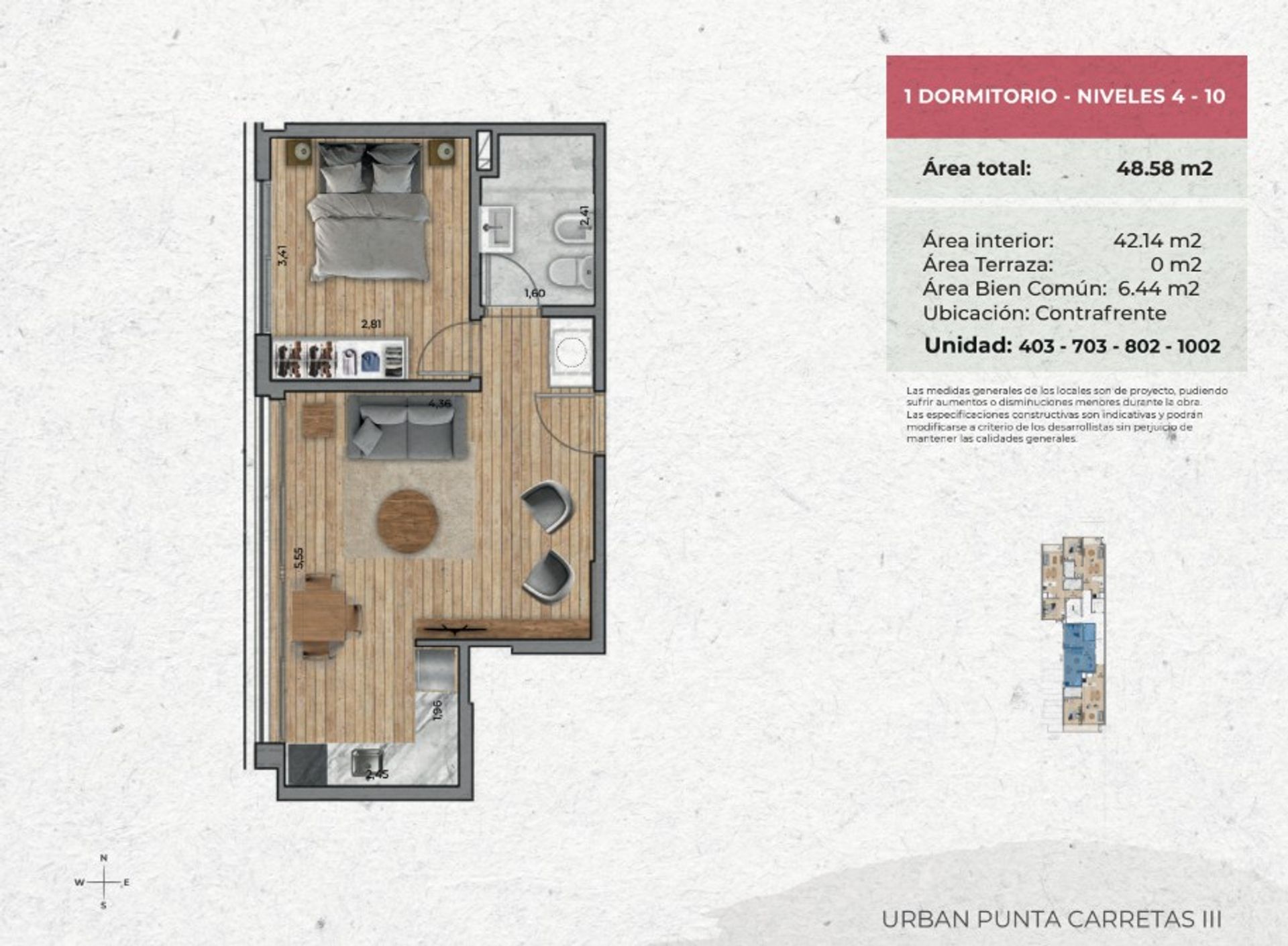 VENTA Apartamento de 1 dormitorio PUNTA CARRETAS