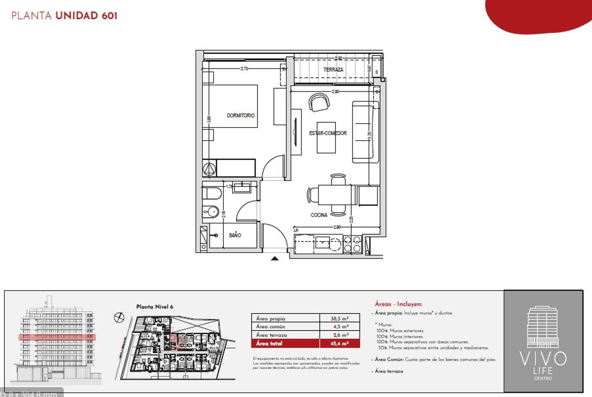 Venta apartamento 1 dormitorio en Vivo Life Centro - 1