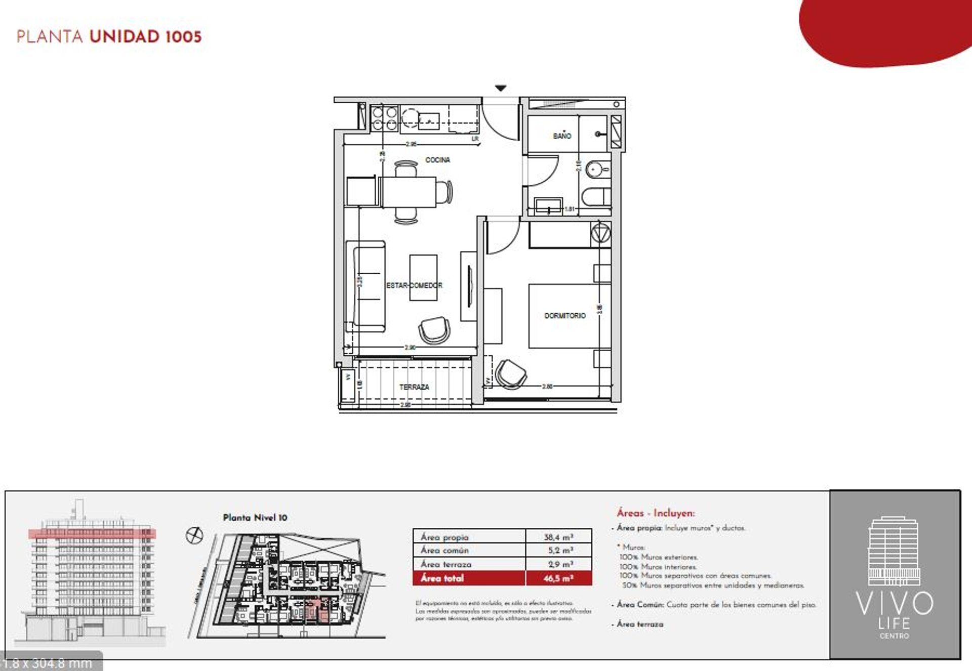 Venta apartamento 1 dormitorio Vivo Life Centro - 1