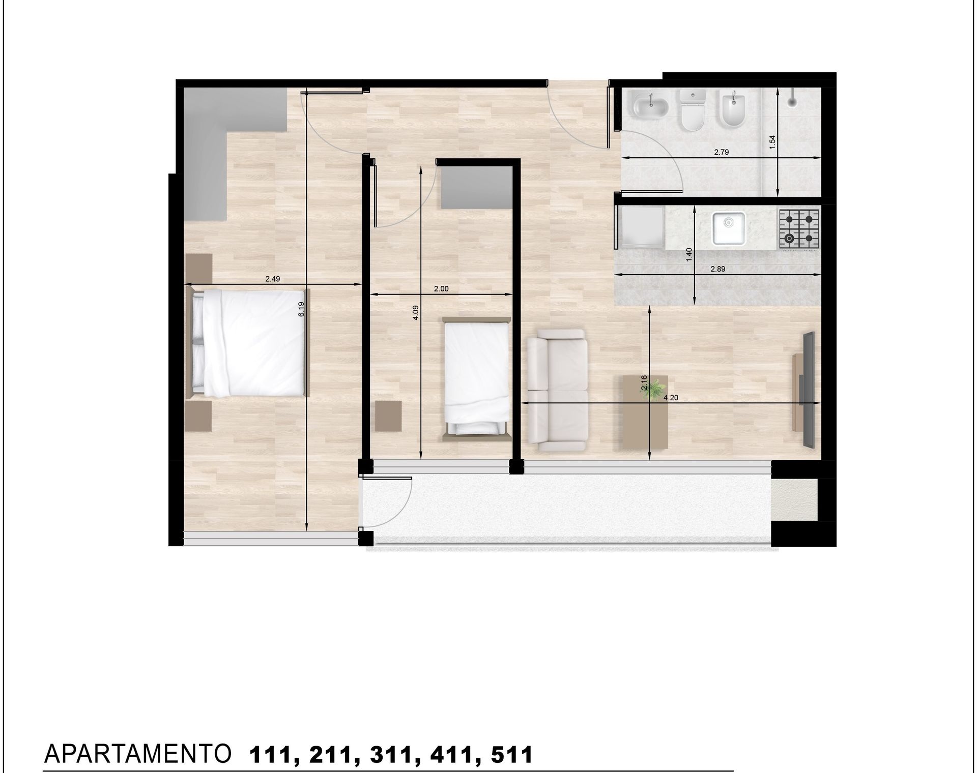 APARTAMENTO 2 DORMITORIOS CON PARRILLA EN 3 CRUCES - 1