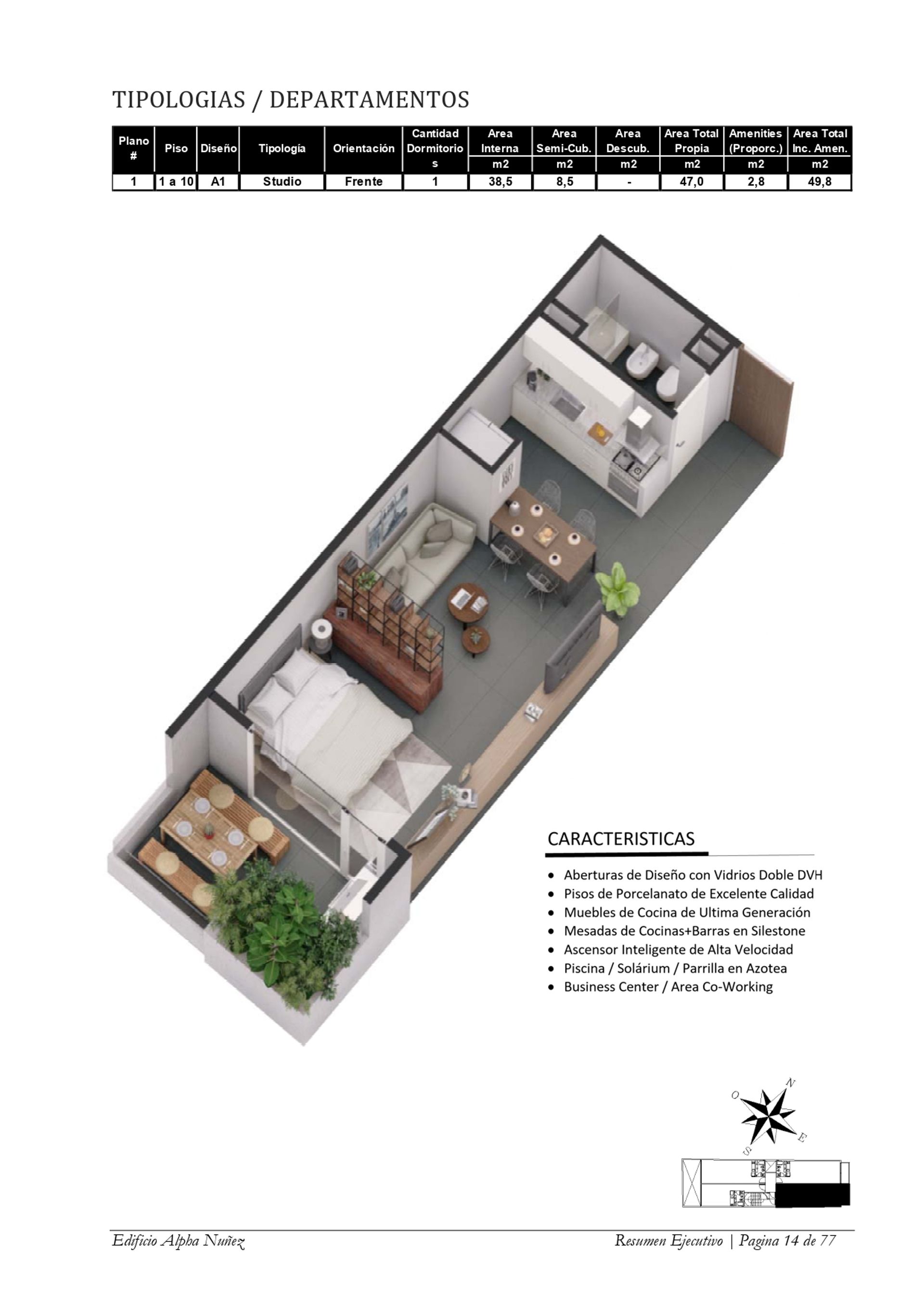 Venta Nuñez 1 Ambiente al Frente con Balcón - 5