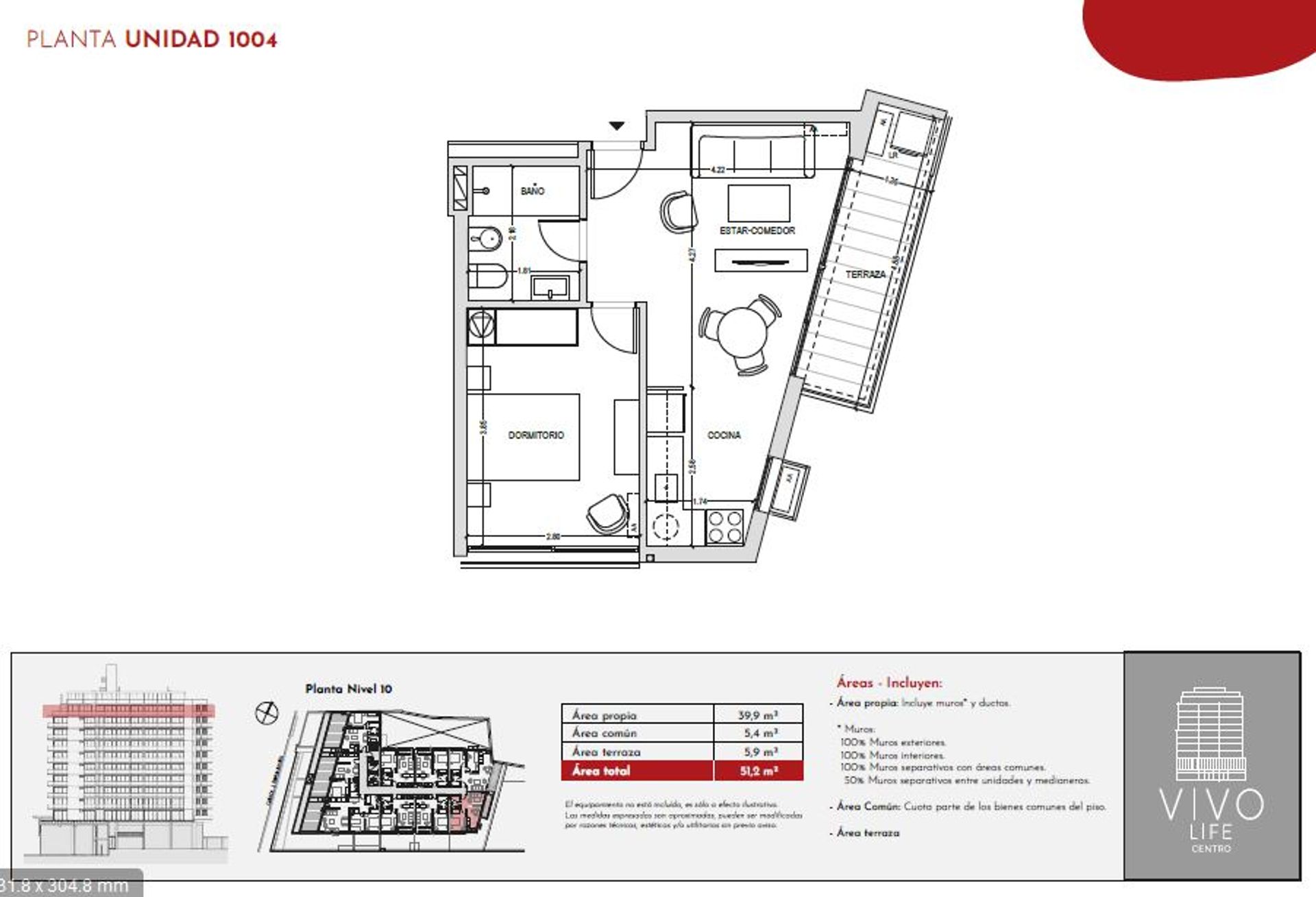 Venta apartamento 1 dormitorio Vivo Life Centro - 1