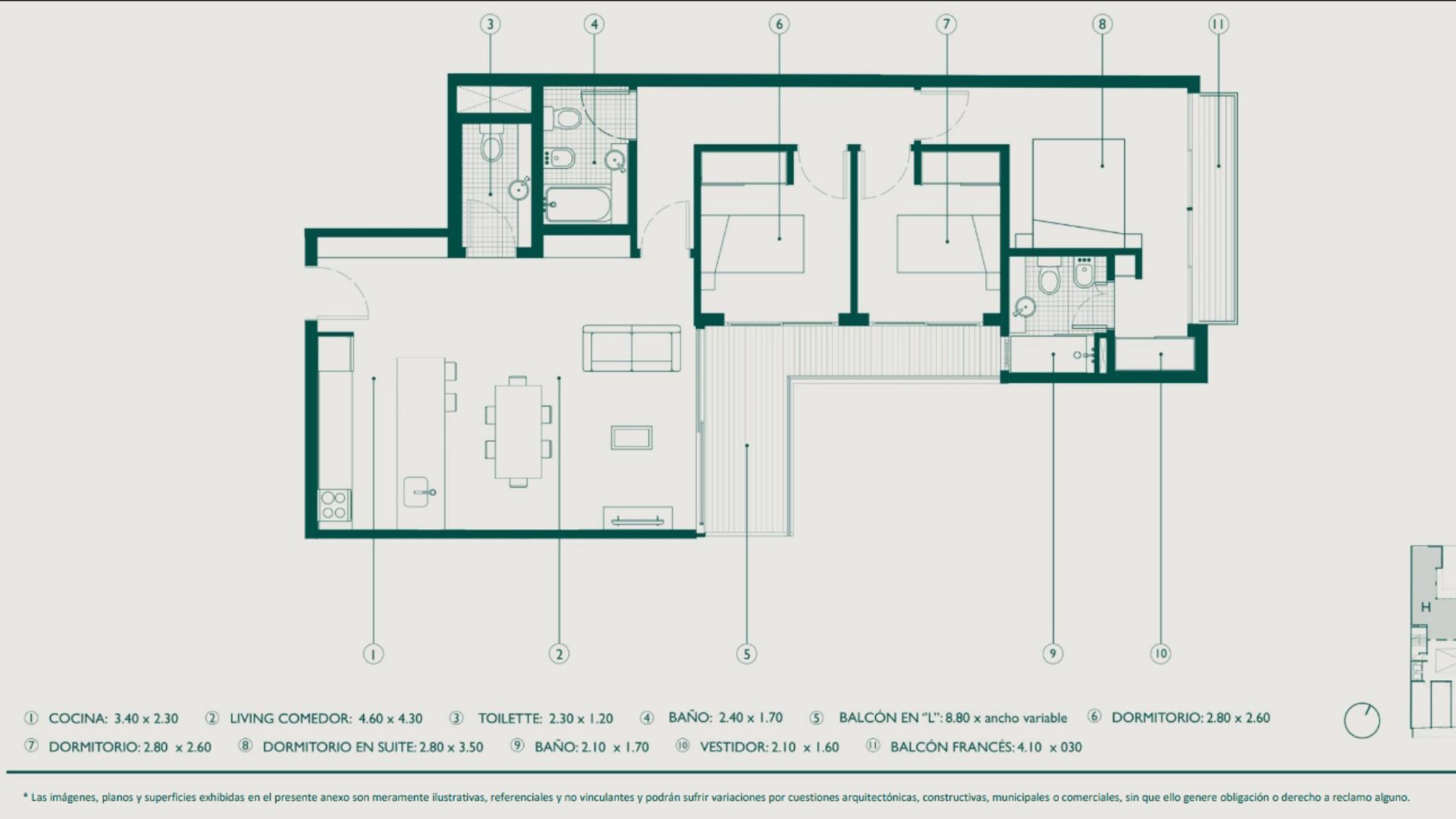 VENTA DEPTO 4 AMB C/BCON ATERRAZADO. A ESTRENAR - 12