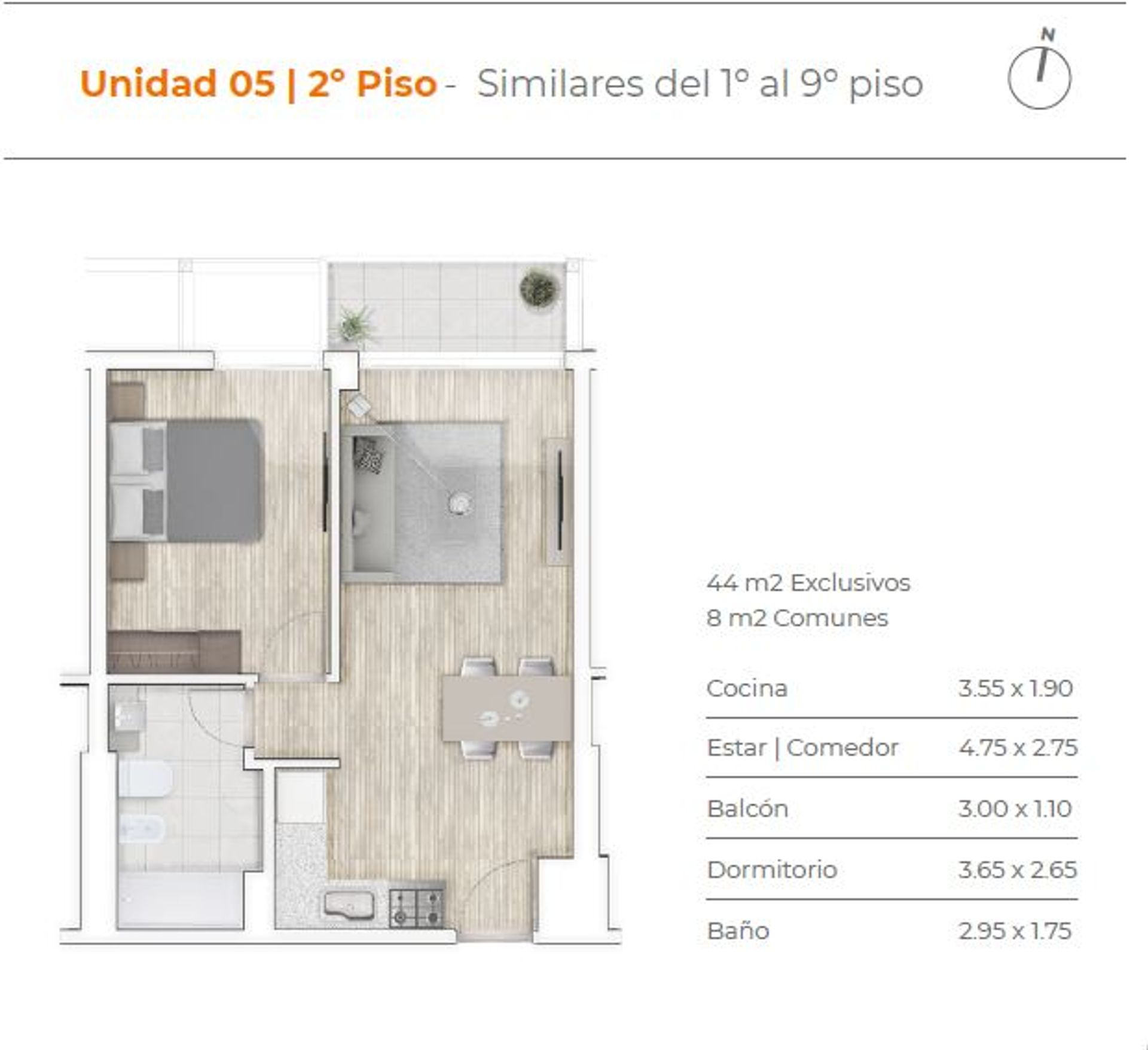 APARTAMENTOS VENTA 1 DORMITORIO EN CONSTRUCCIÓN - 3