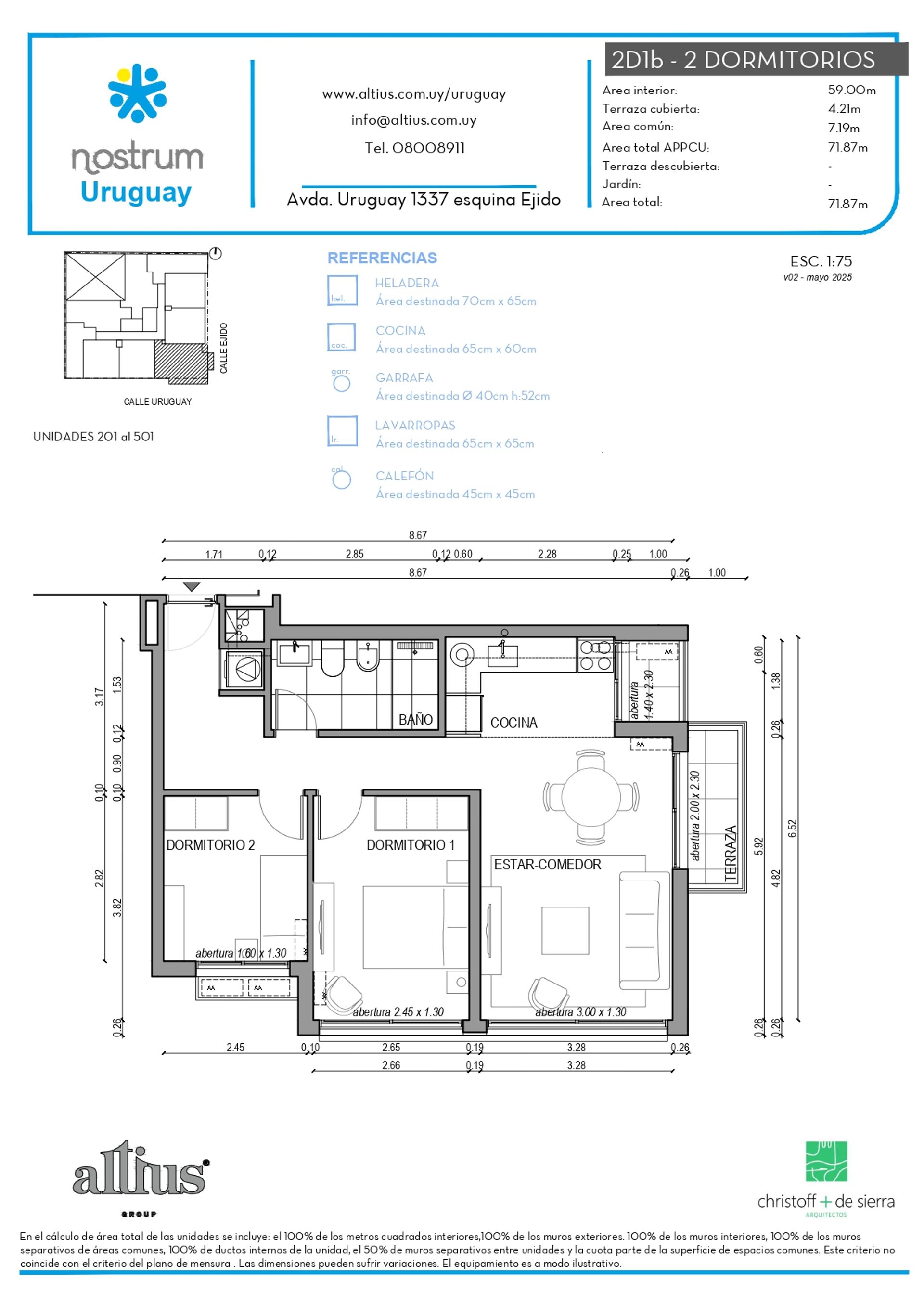 VENTA APTO 2 DORMITORIO CENTRO TERRAZA - 1