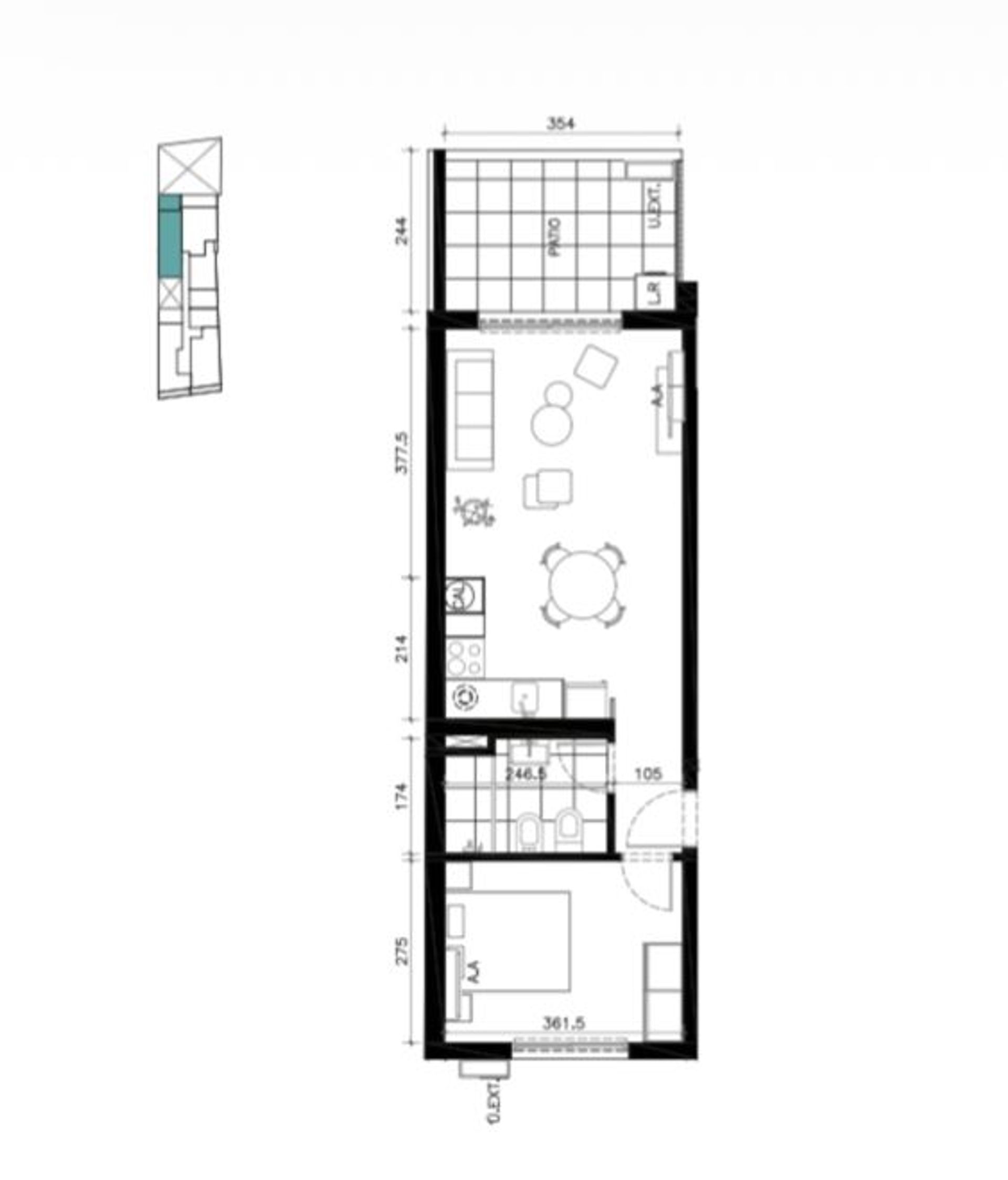 Venta apartamento 1 dormitorio con patio en Cordón - 2