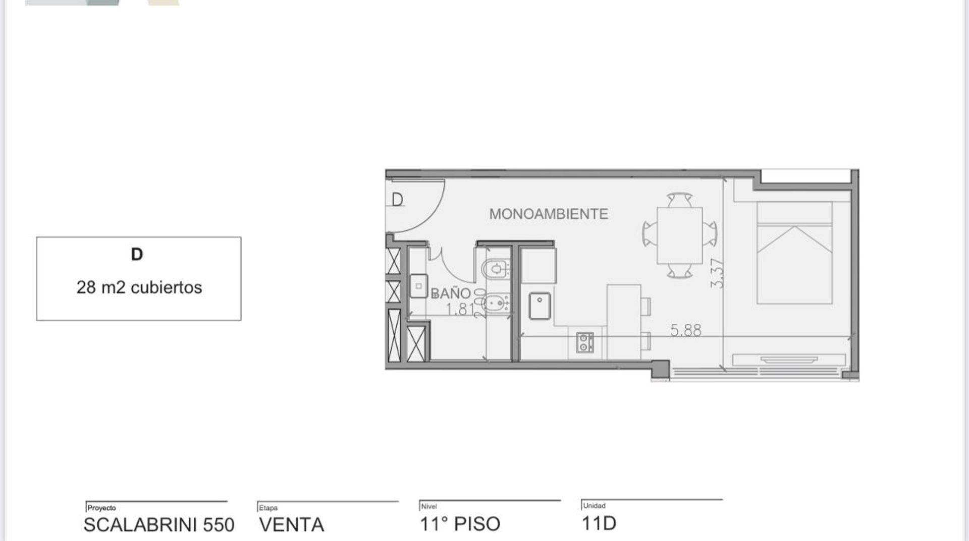 VENTA DEPARTAMENTO MONOAMBIENTE VILLA CRESPO — foto 8