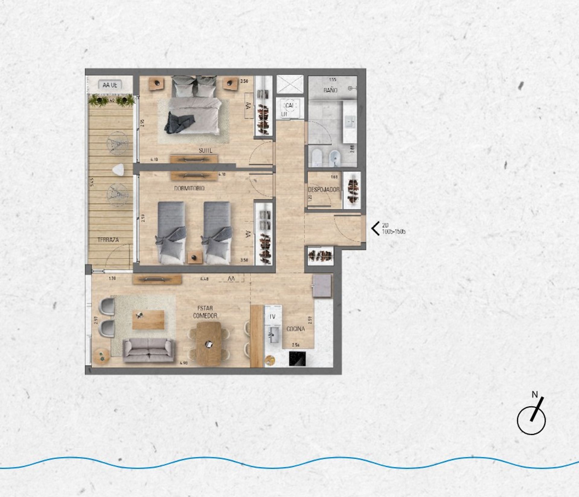 VENTA Apartamento 2 dormitorios Lago Calcagno