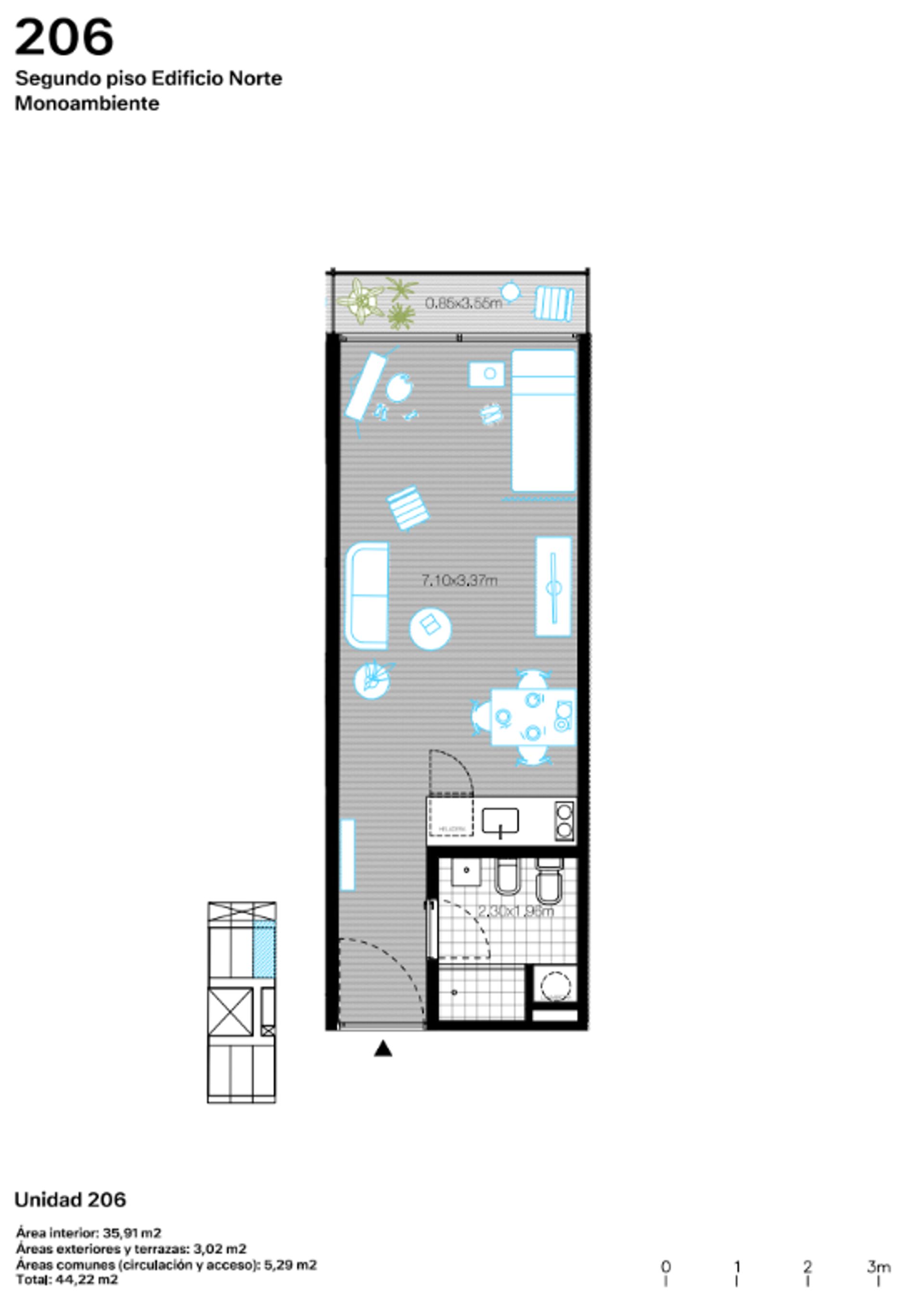 VENTA APTO MONOAMBIENTE PALERMO LEVY VIS - 8