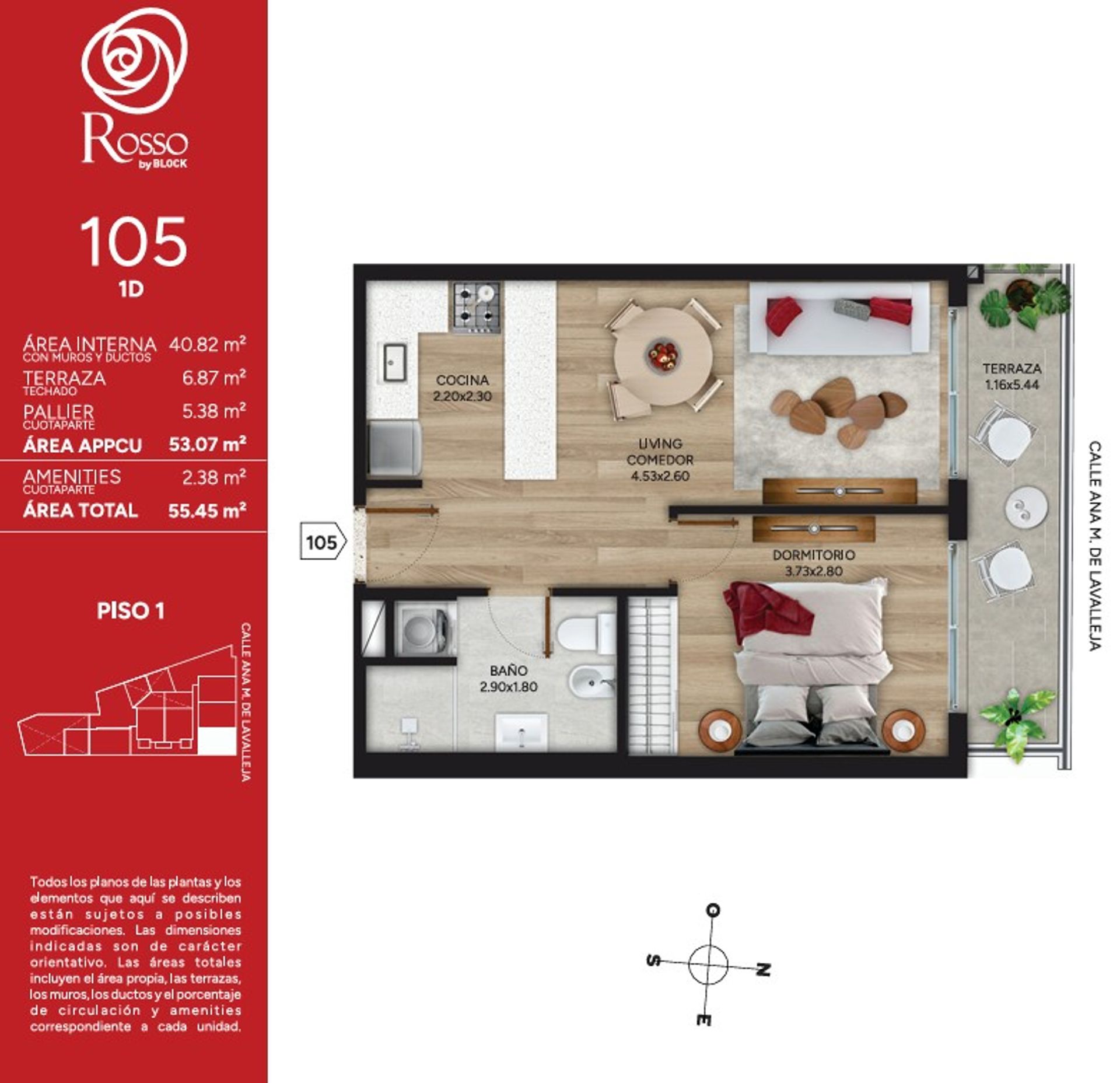 Venta Apartamento 1 Dorm Rosso Cordón Marzo2028 - 1