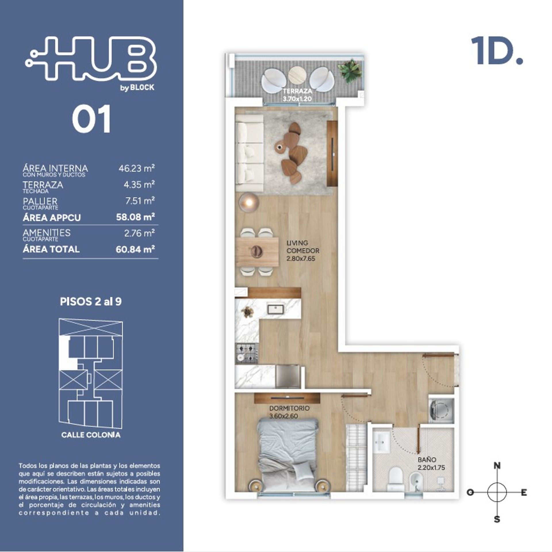 Venta Apartamento 1 dorm en Cordon con Amenities - 1