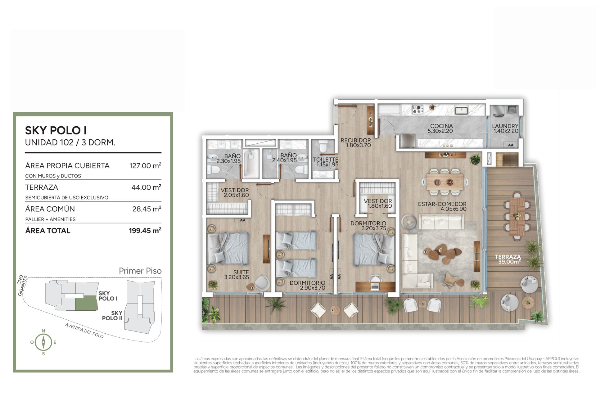 VENTA APARTAMENTO 3 DORMITORIOS - CARRASCO NORTE - 12