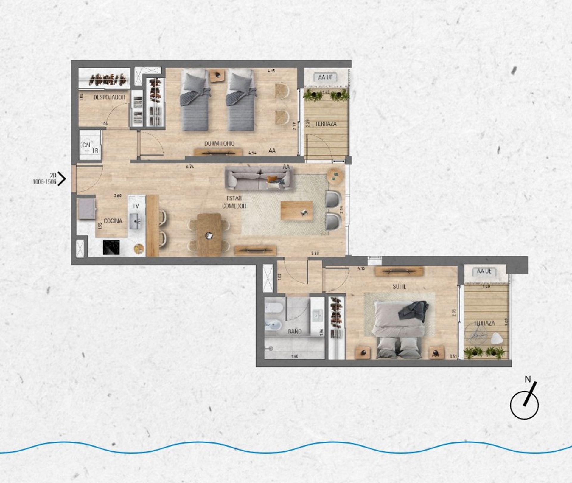 VENTA Apartamento 2 dormitorios Lago Calcagno