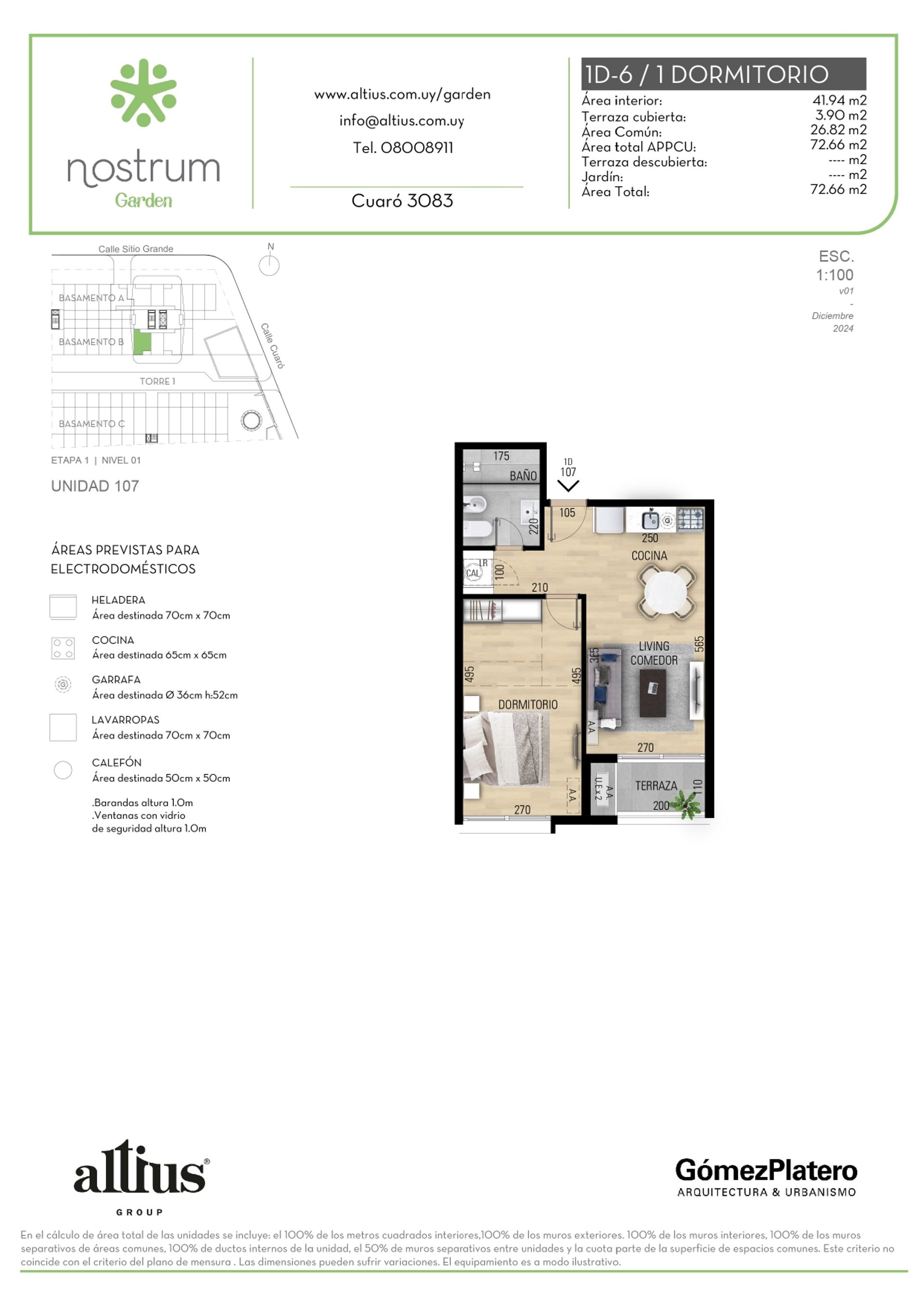 VENTA 1 DORMITORIO NOSTRUM GARDEN PRADO - 1