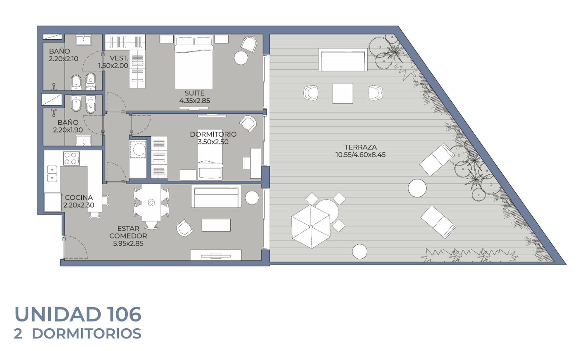 VENTA DE APARTAMENTO 2 DORM.POCITOS EN BR&Iacute;O RIVERA - 7