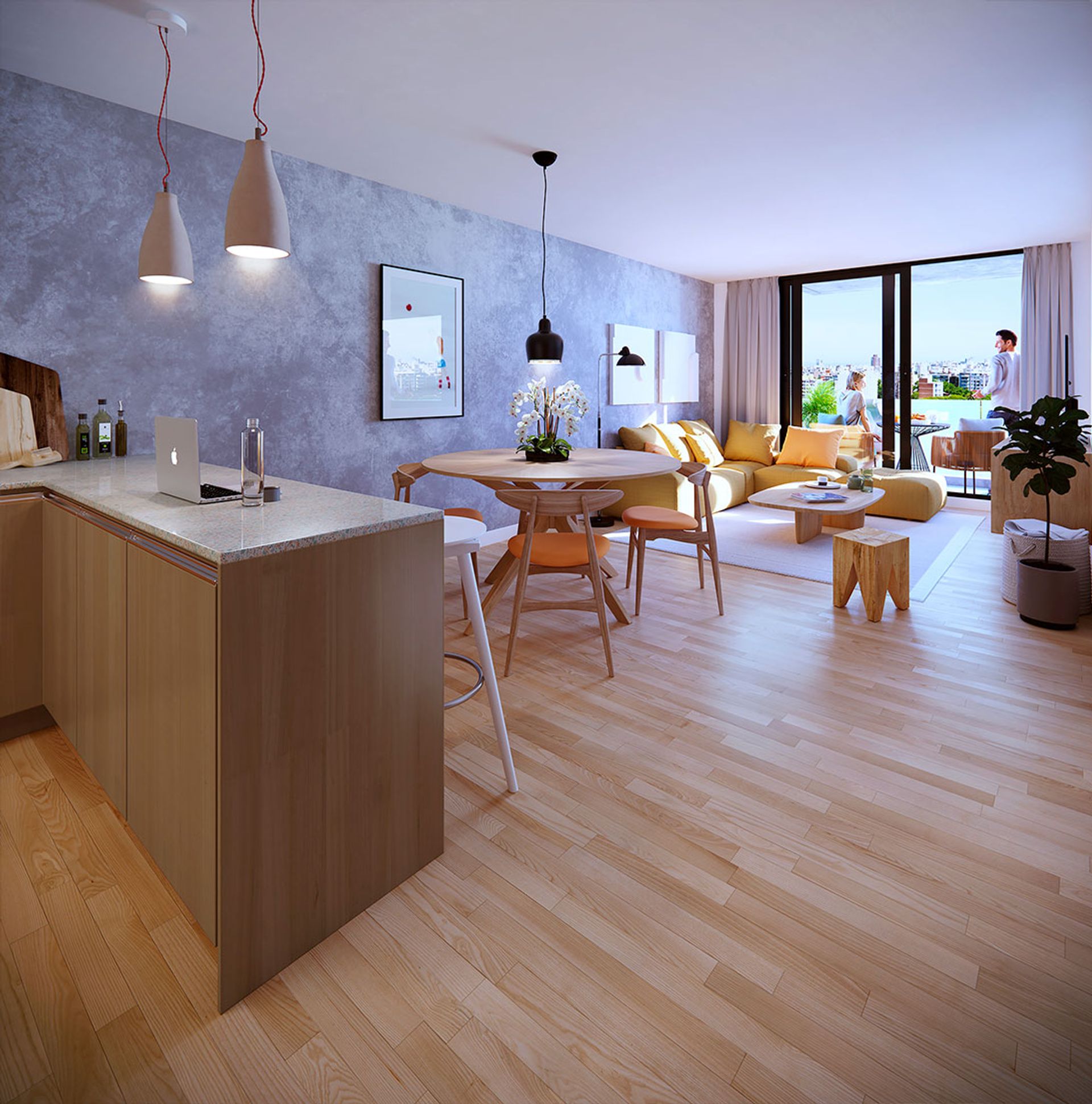 VENTA DE APARTAMENTO 2 DORM.POCITOS EN BR&Iacute;O RIVERA - 4