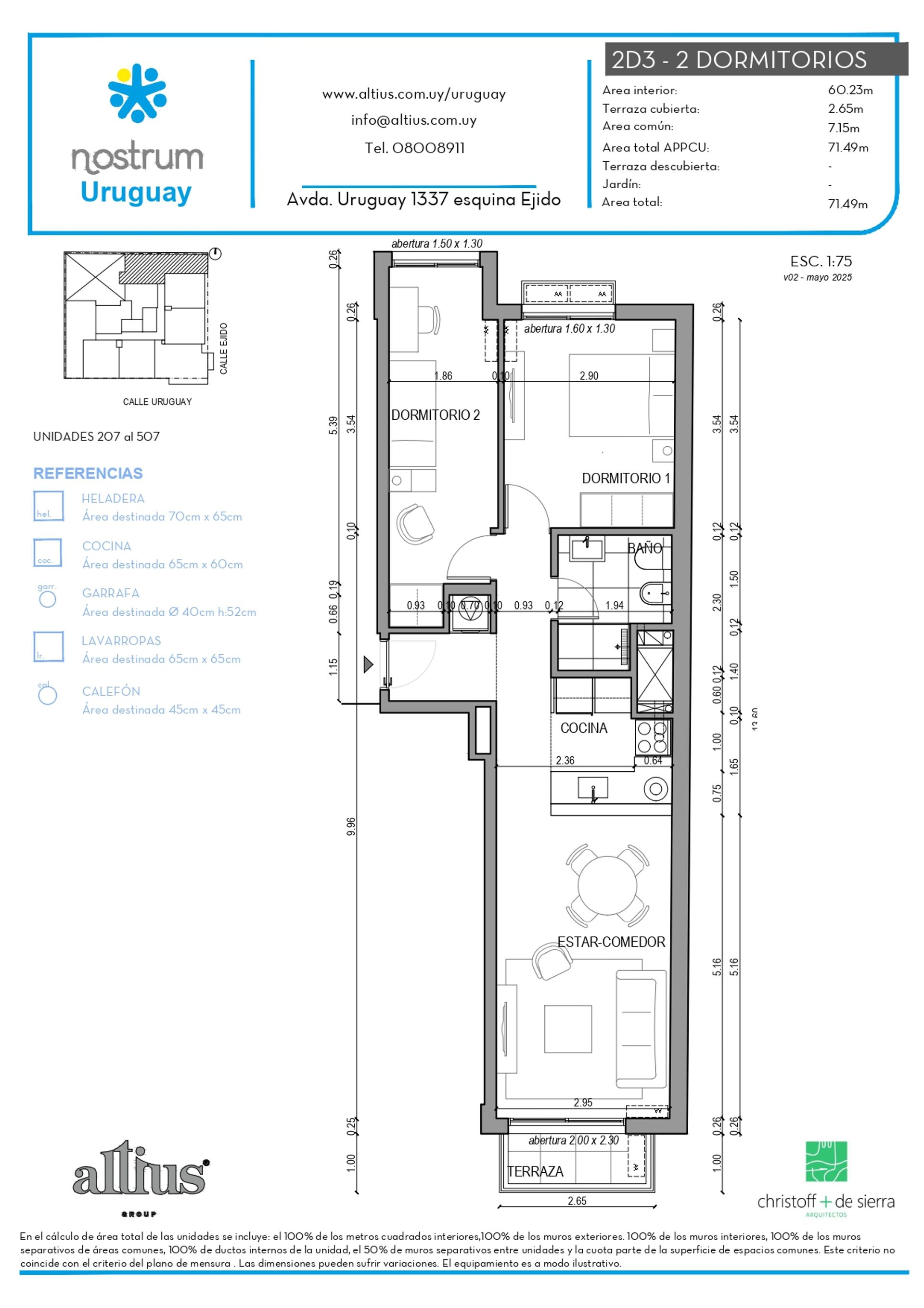 VENTA APTO 2 DORMITORIO CENTRO TERRAZA - 1