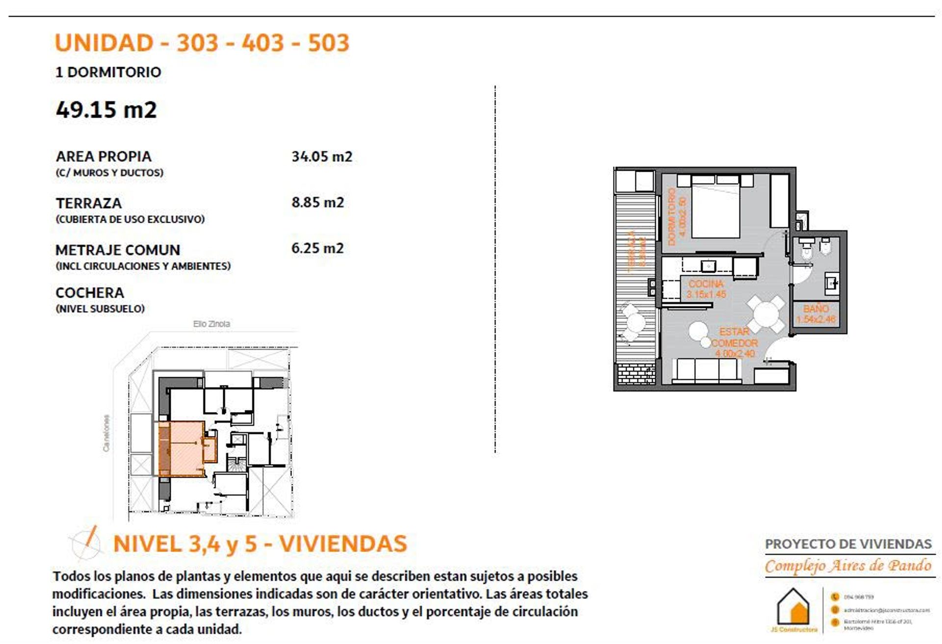 Venta Apartamento 1 dormitorios en Aires de Pando - 2