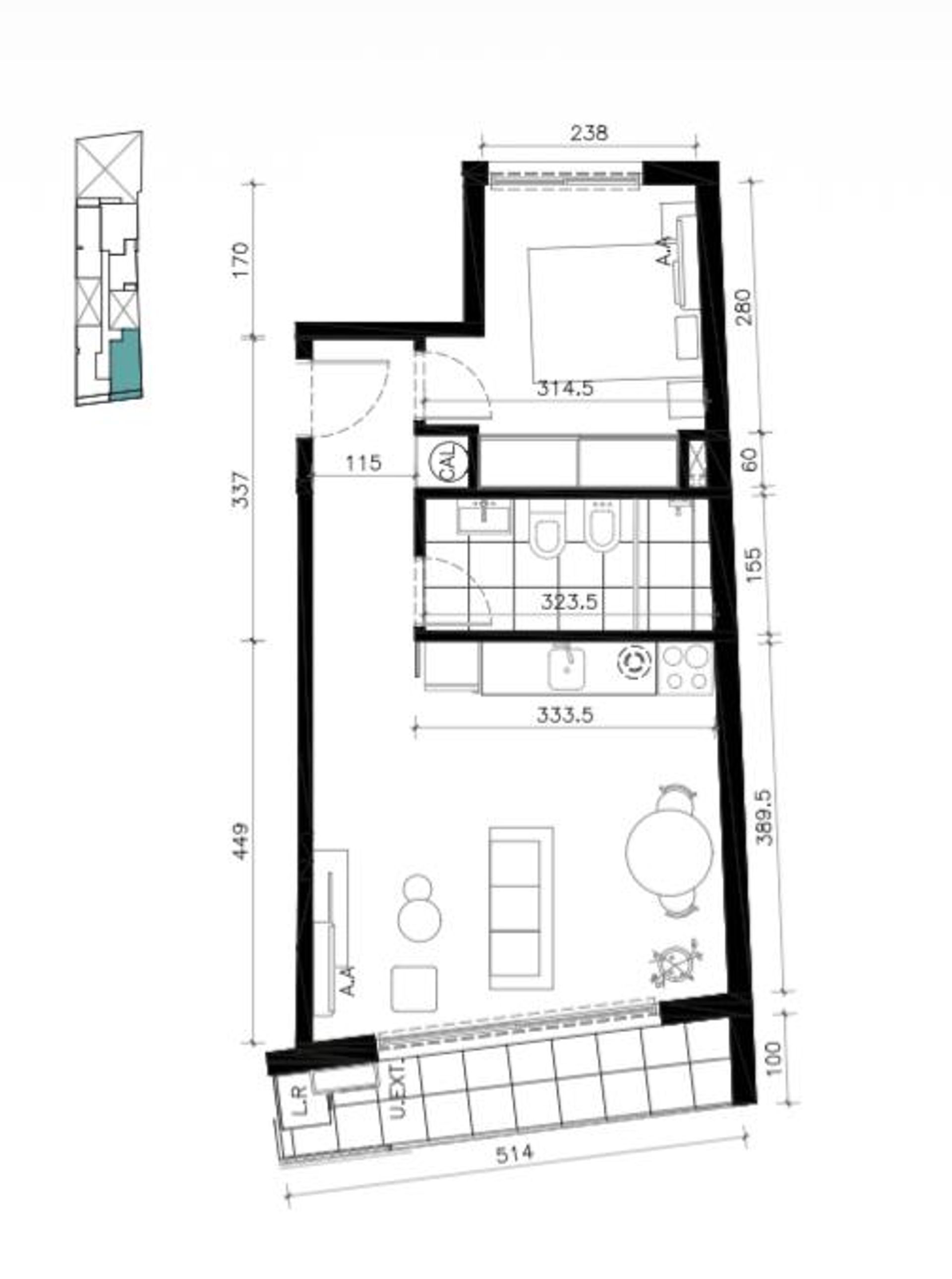 Venta apartamento 1 dormitorio en Cordón - 2