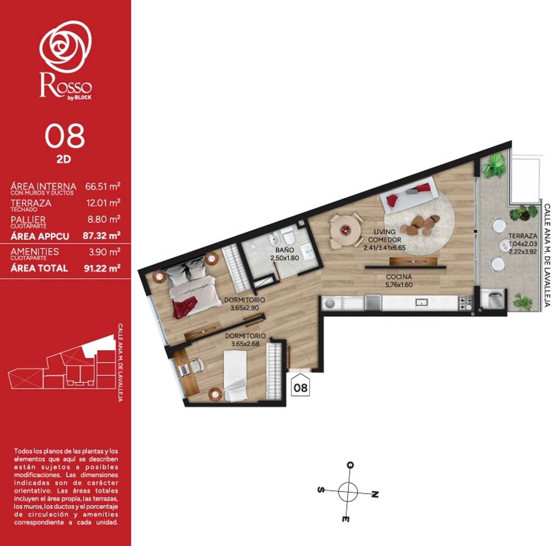 Venta Apartamento 2 Dorm Cordón Rosso Marzo2028 - 1