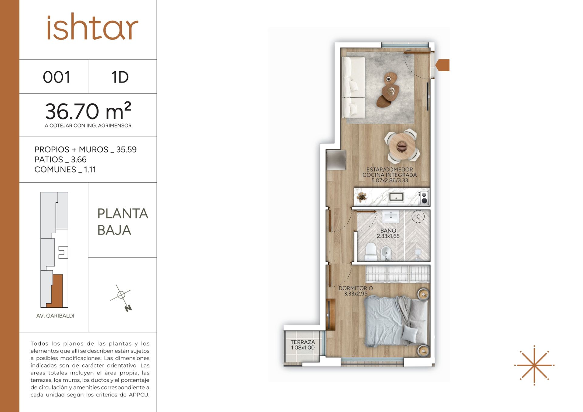 VENTA APARTAMENTO 2 DORMITORIOS DUPLEX GOES - 5