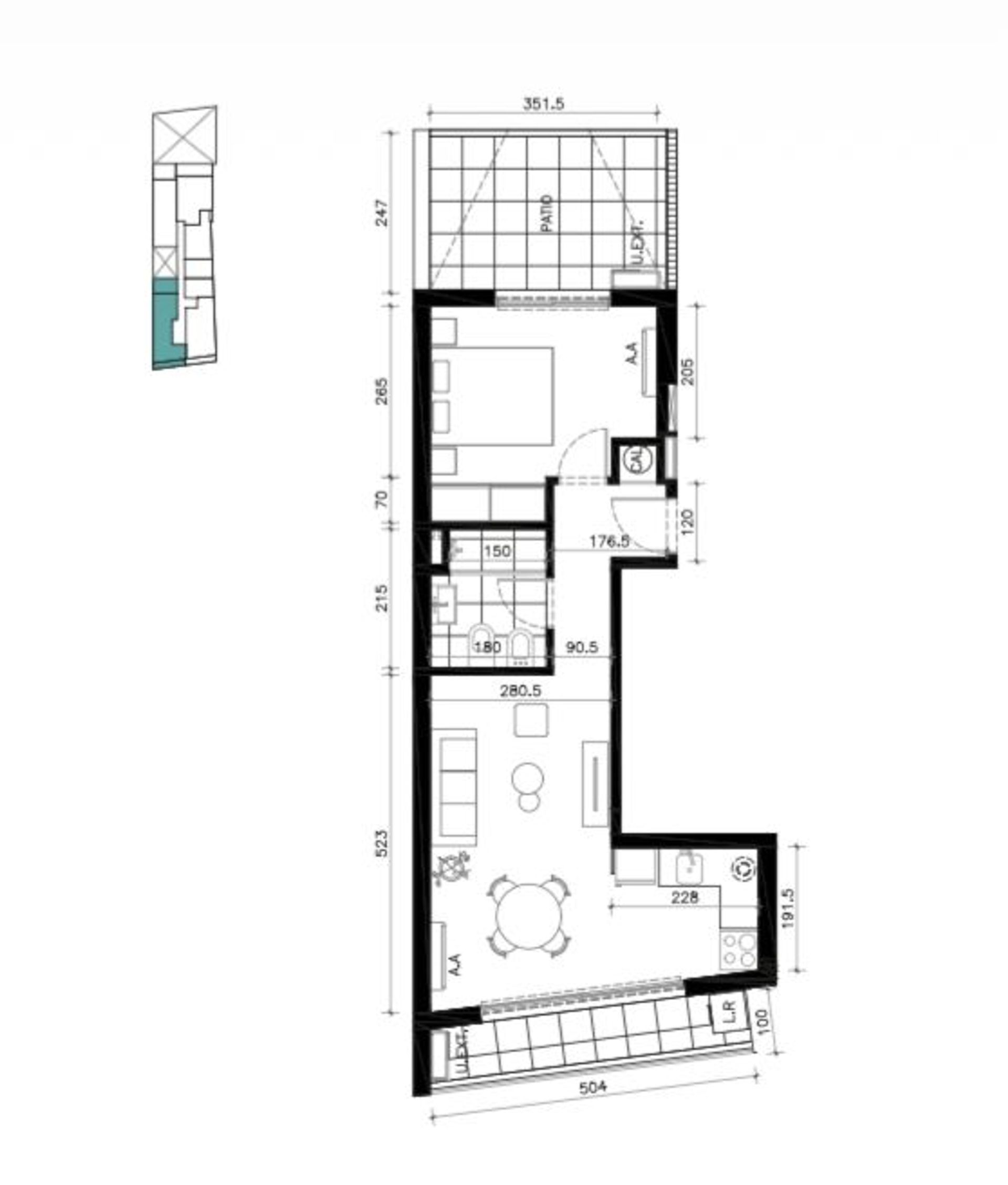 Venta apartamento 1 dormitorio con patio en Cordón - 2