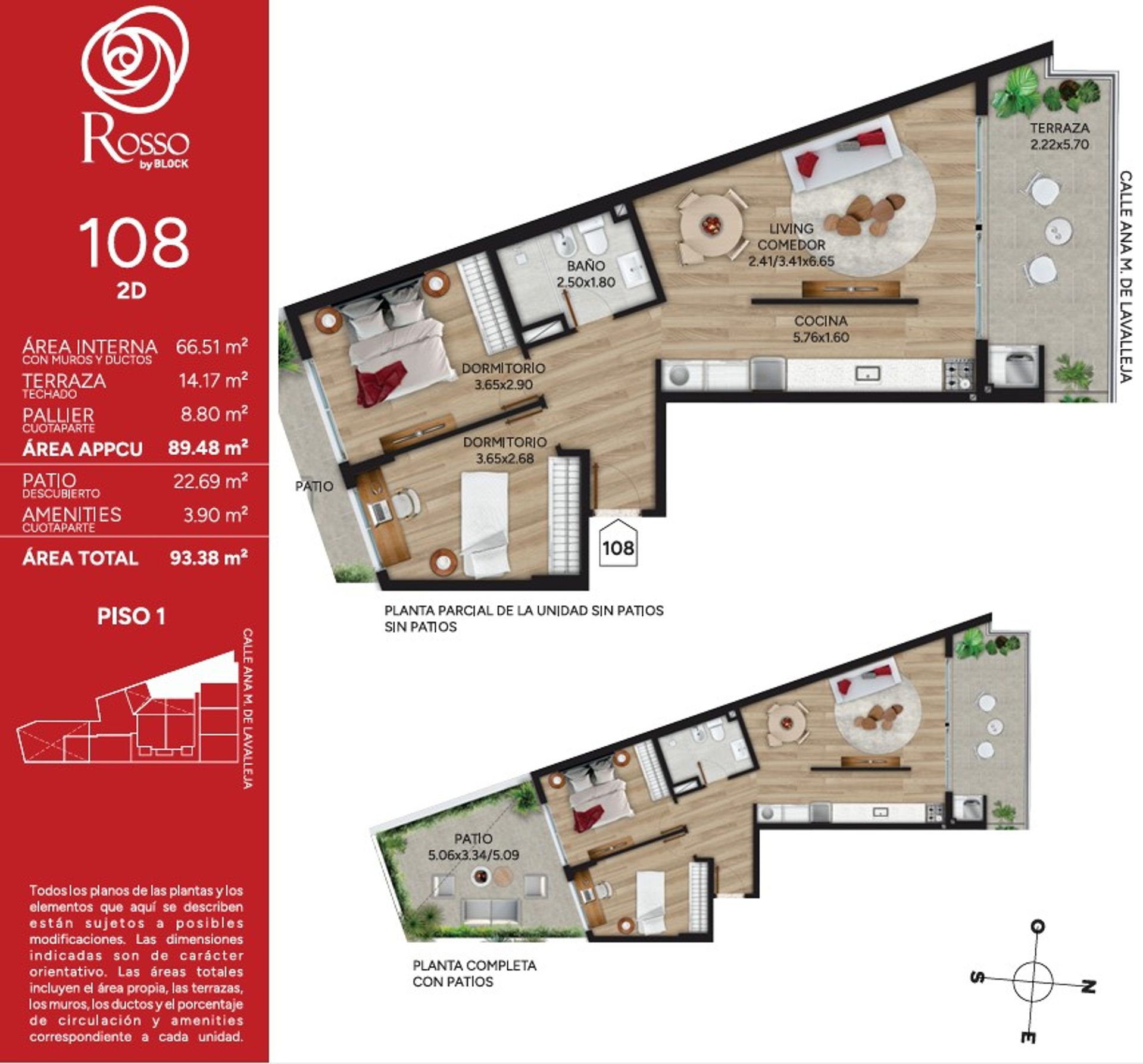 Venta Apartamento 2 Dorm Con Patio Rosso Marzo2028 - 1