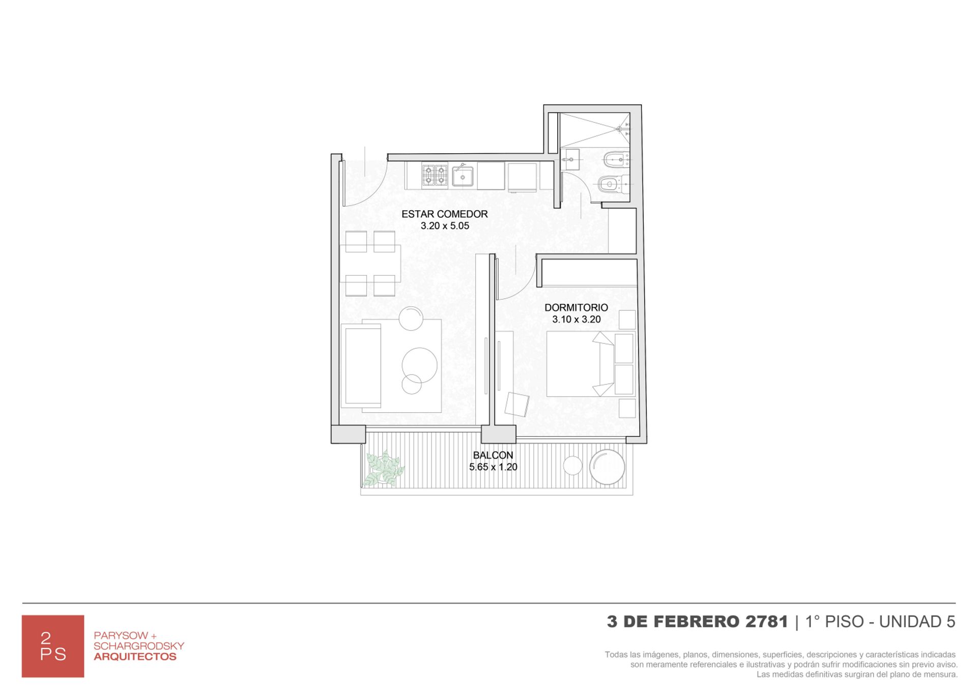 Venta Depto. 2 ambientes C/ Balcón Nuñez - 2