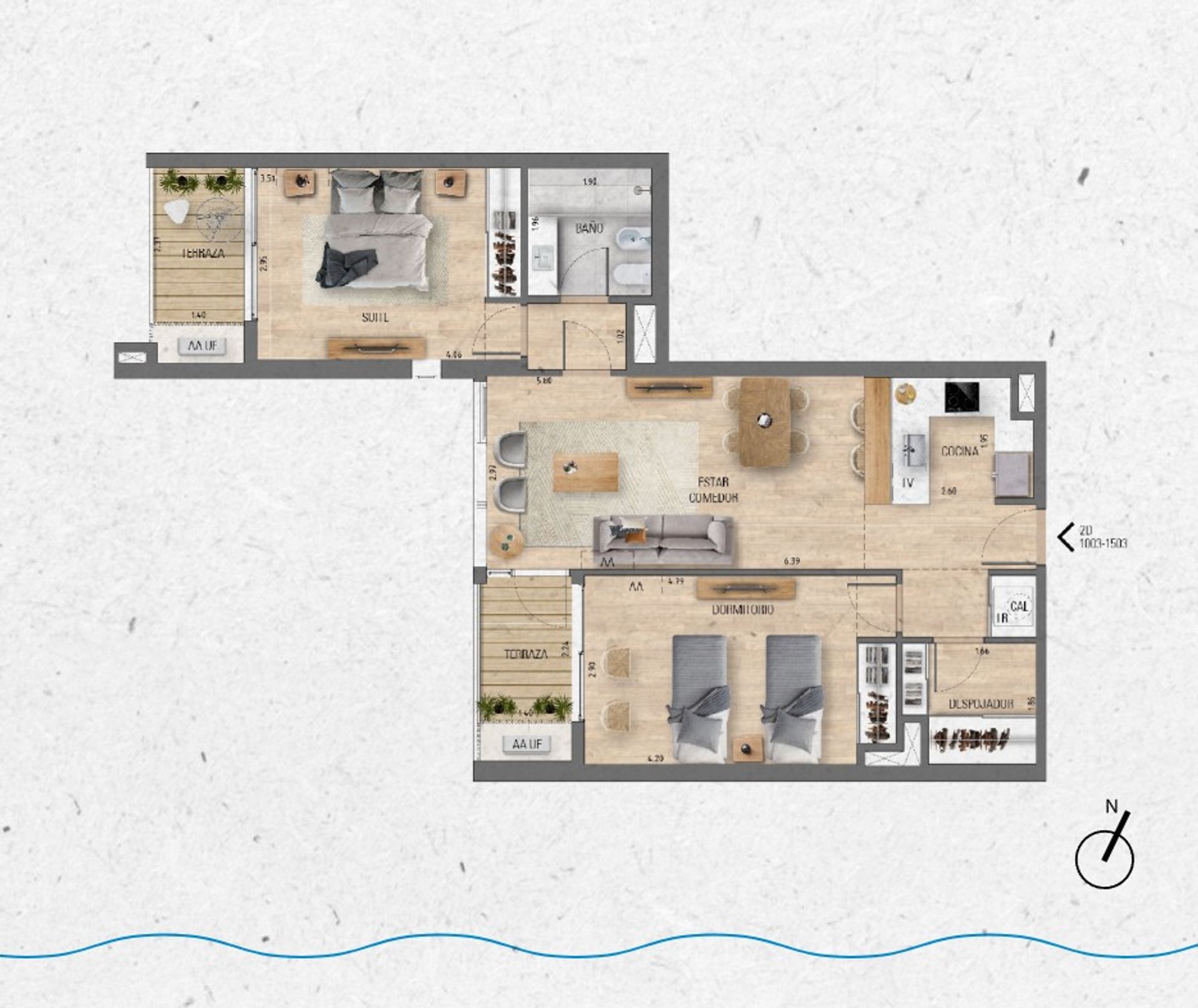 VENTA Apartamento 2 dormitorios Lago Calcagno